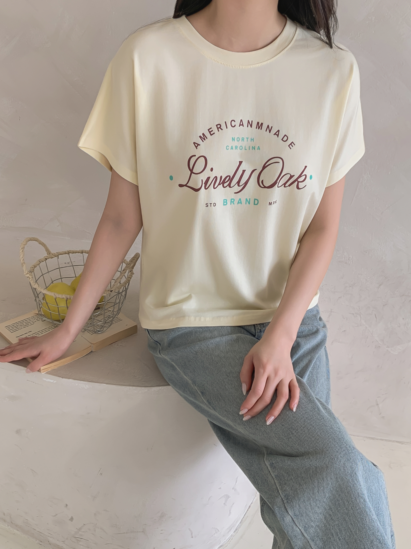 ラウンドネック半袖レタリングTシャツ | 詳細画像12