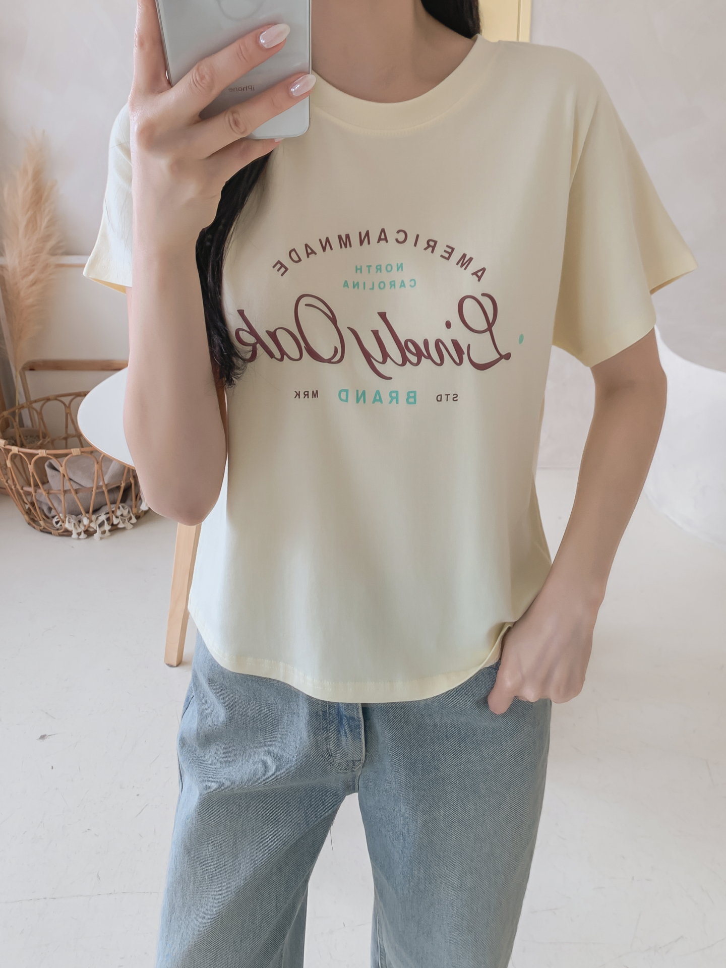 ラウンドネック半袖レタリングTシャツ | 詳細画像17