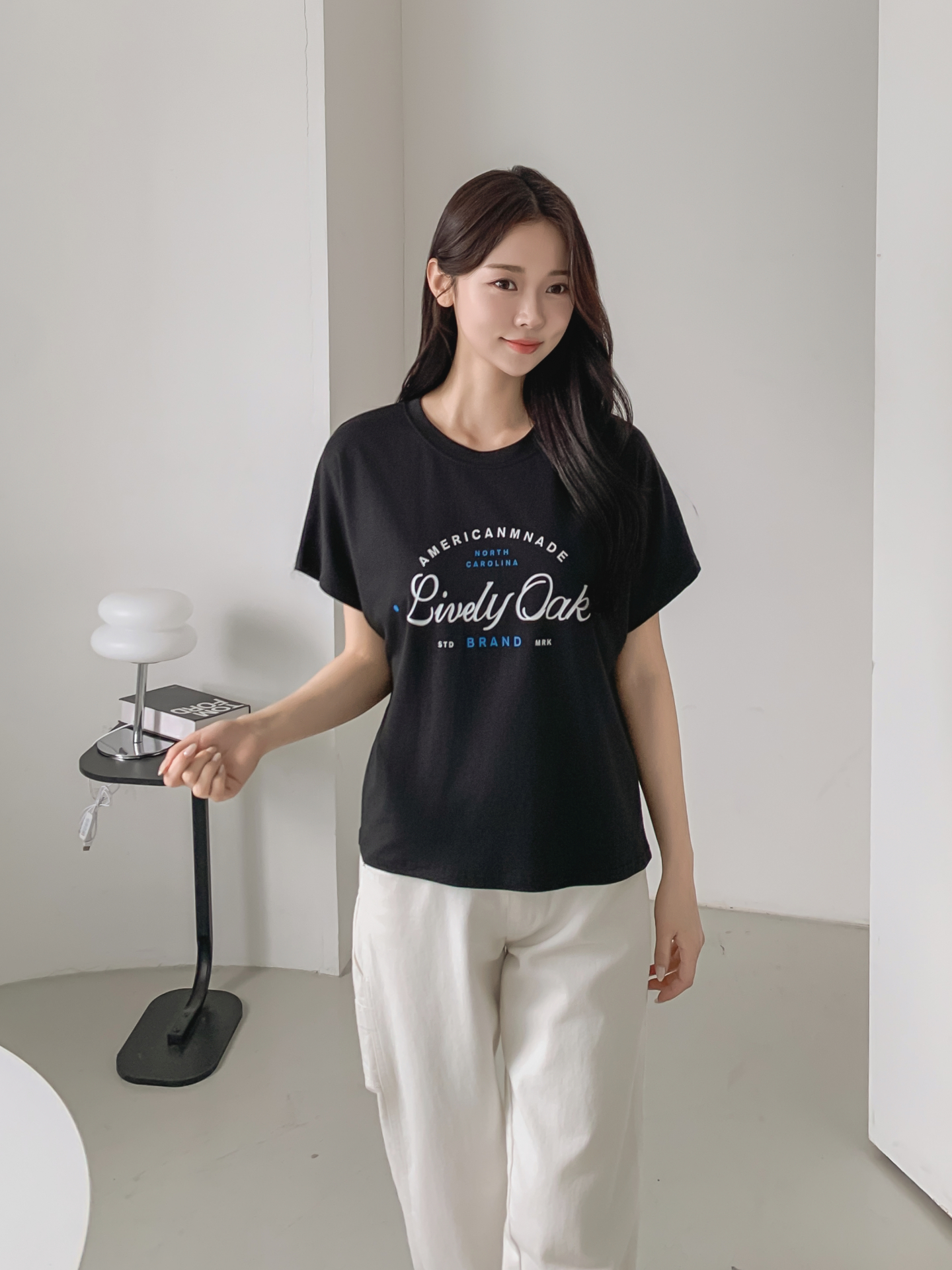 ラウンドネック半袖レタリングTシャツ | 詳細画像20