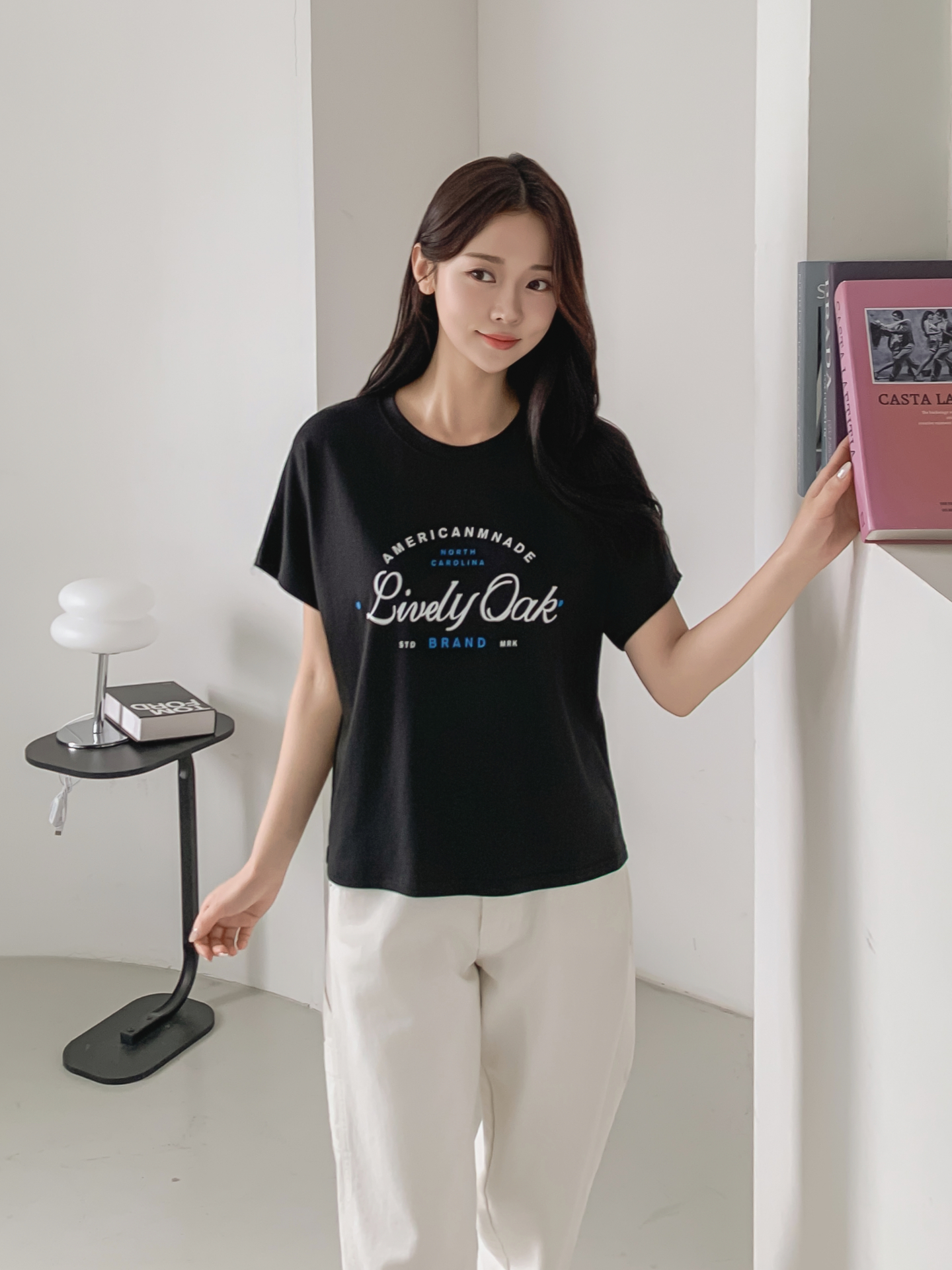 ラウンドネック半袖レタリングTシャツ | 詳細画像22