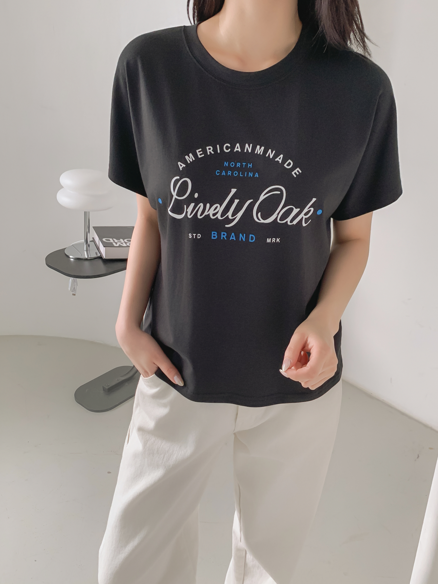 ラウンドネック半袖レタリングTシャツ | 詳細画像24