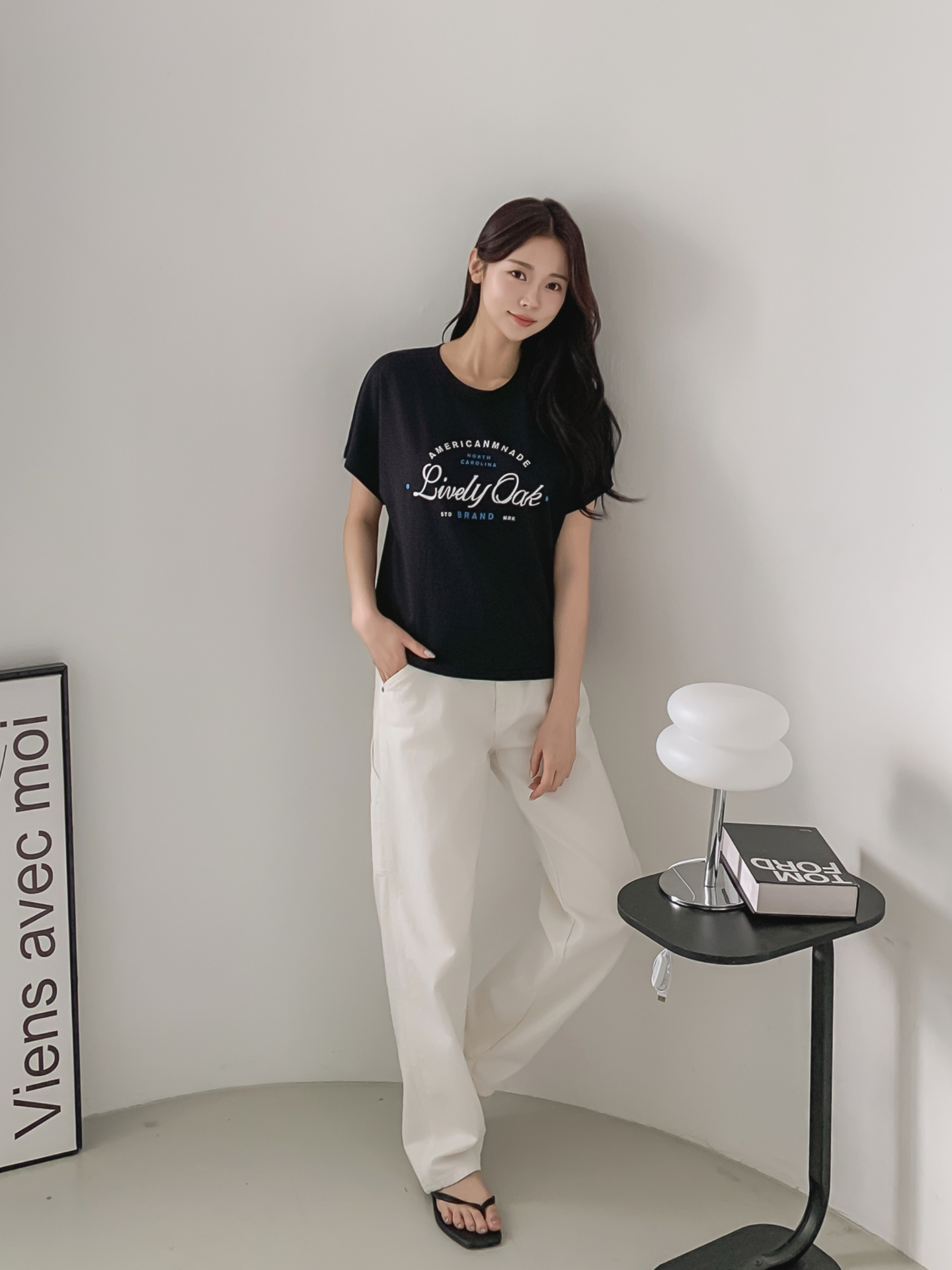 ラウンドネック半袖レタリングTシャツ | 詳細画像25