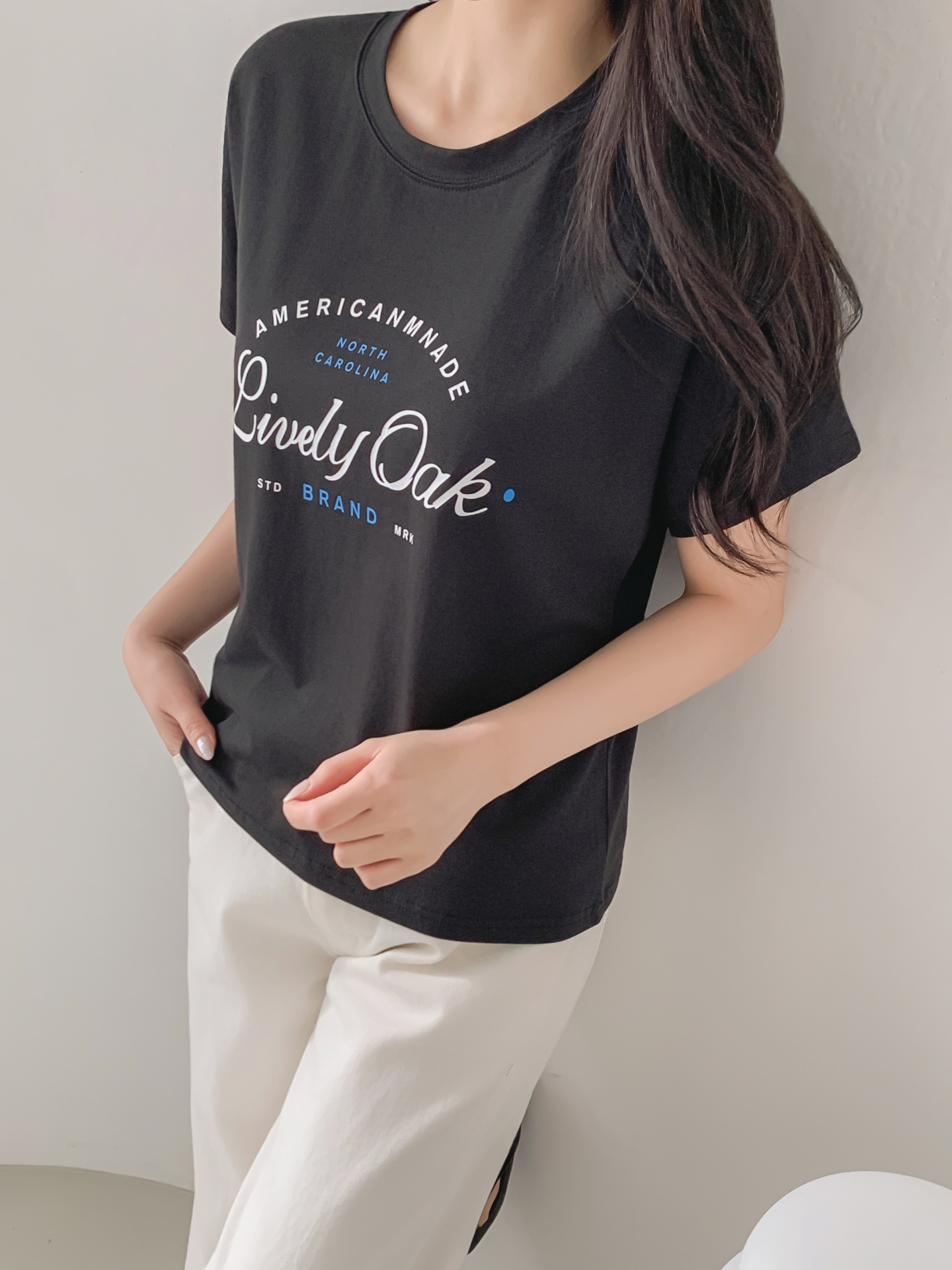 ラウンドネック半袖レタリングTシャツ | 詳細画像26