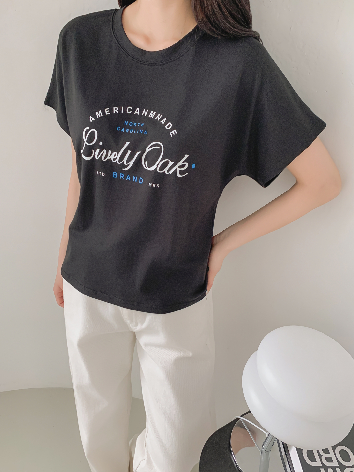 ラウンドネック半袖レタリングTシャツ | 詳細画像28