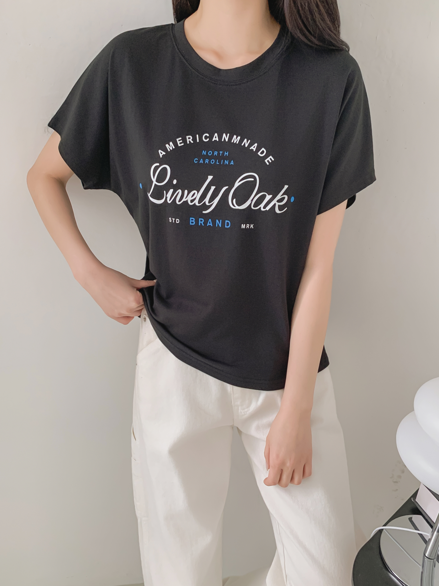 ラウンドネック半袖レタリングTシャツ | 詳細画像29