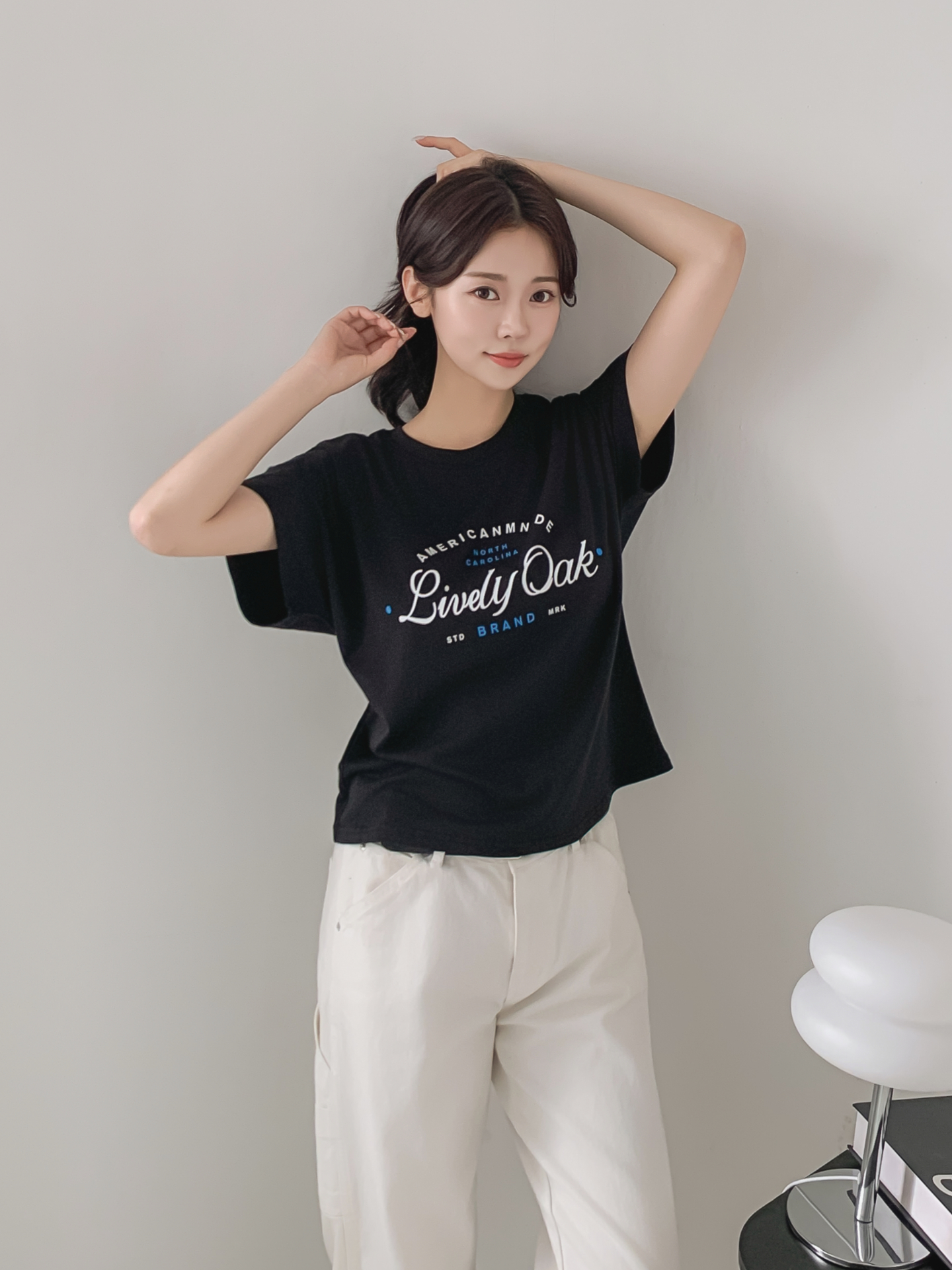 ラウンドネック半袖レタリングTシャツ | 詳細画像32