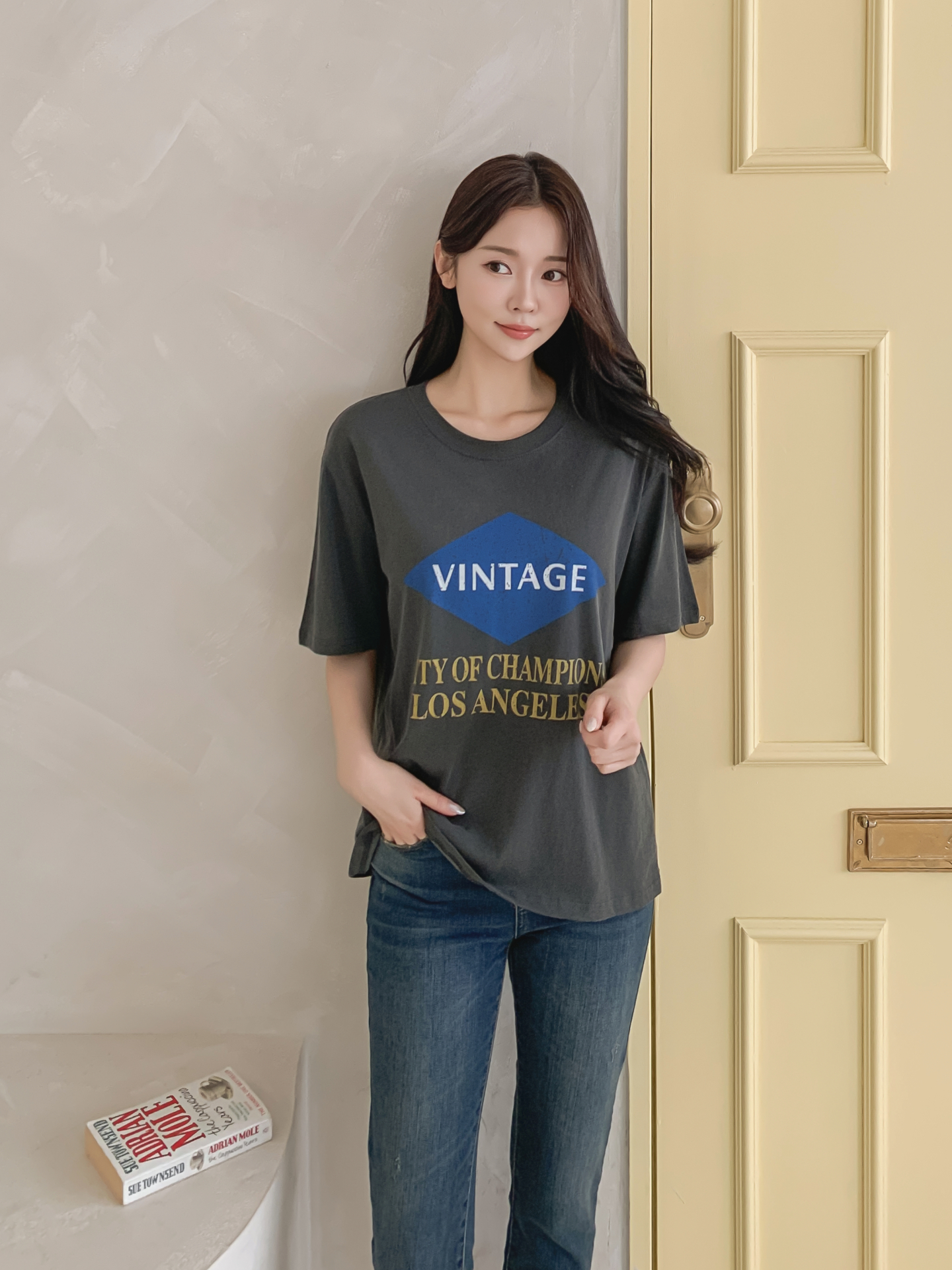 コットンラウンドネック半袖プリントTシャツ | 詳細画像4