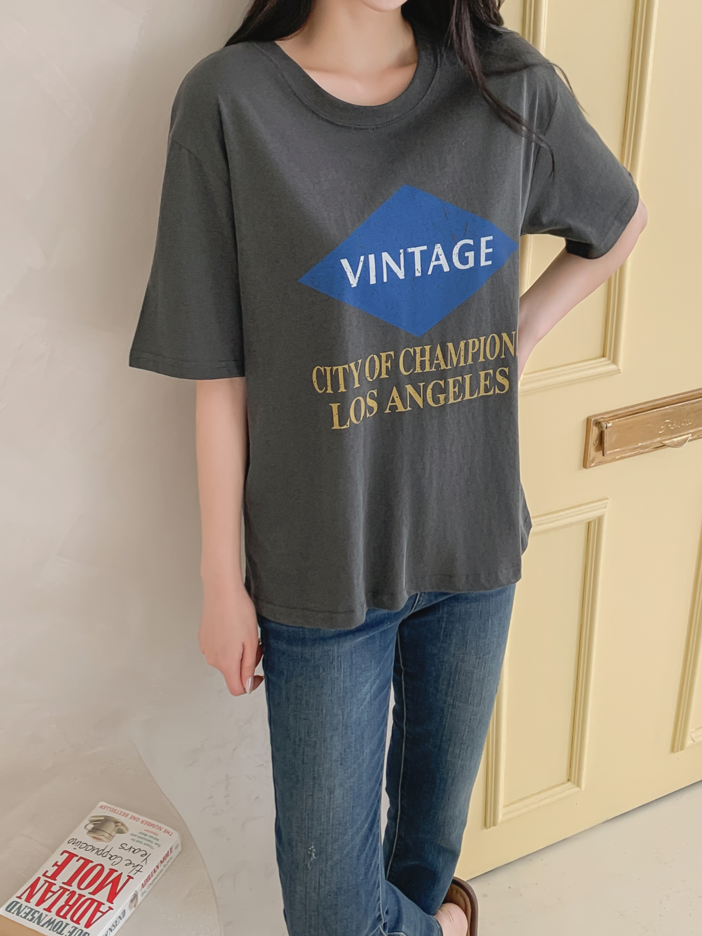 コットンラウンドネック半袖プリントTシャツ | 詳細画像5