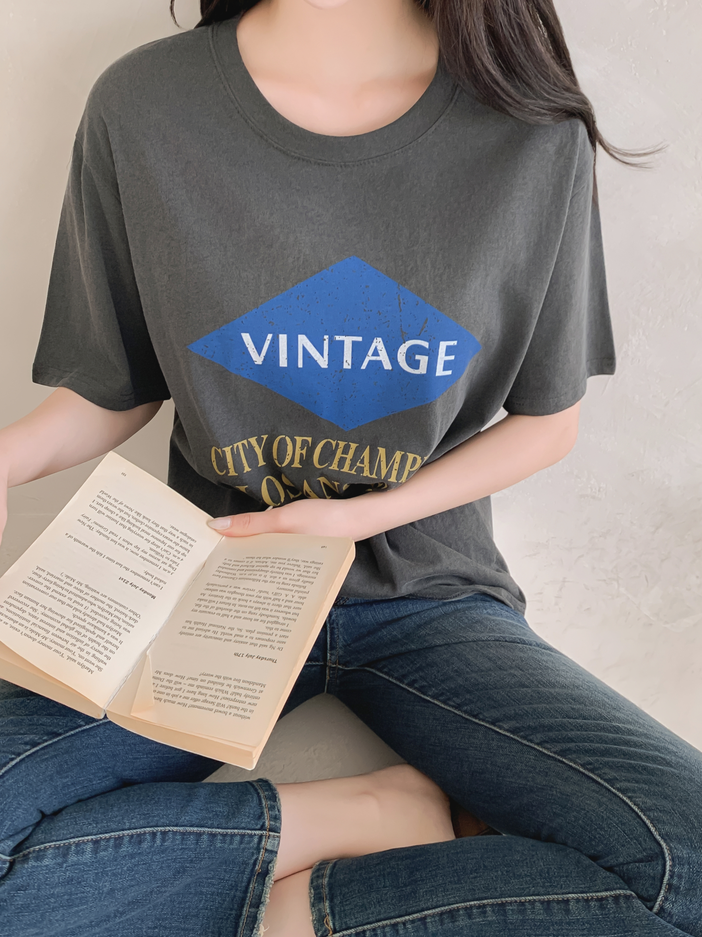コットンラウンドネック半袖プリントTシャツ | 詳細画像11