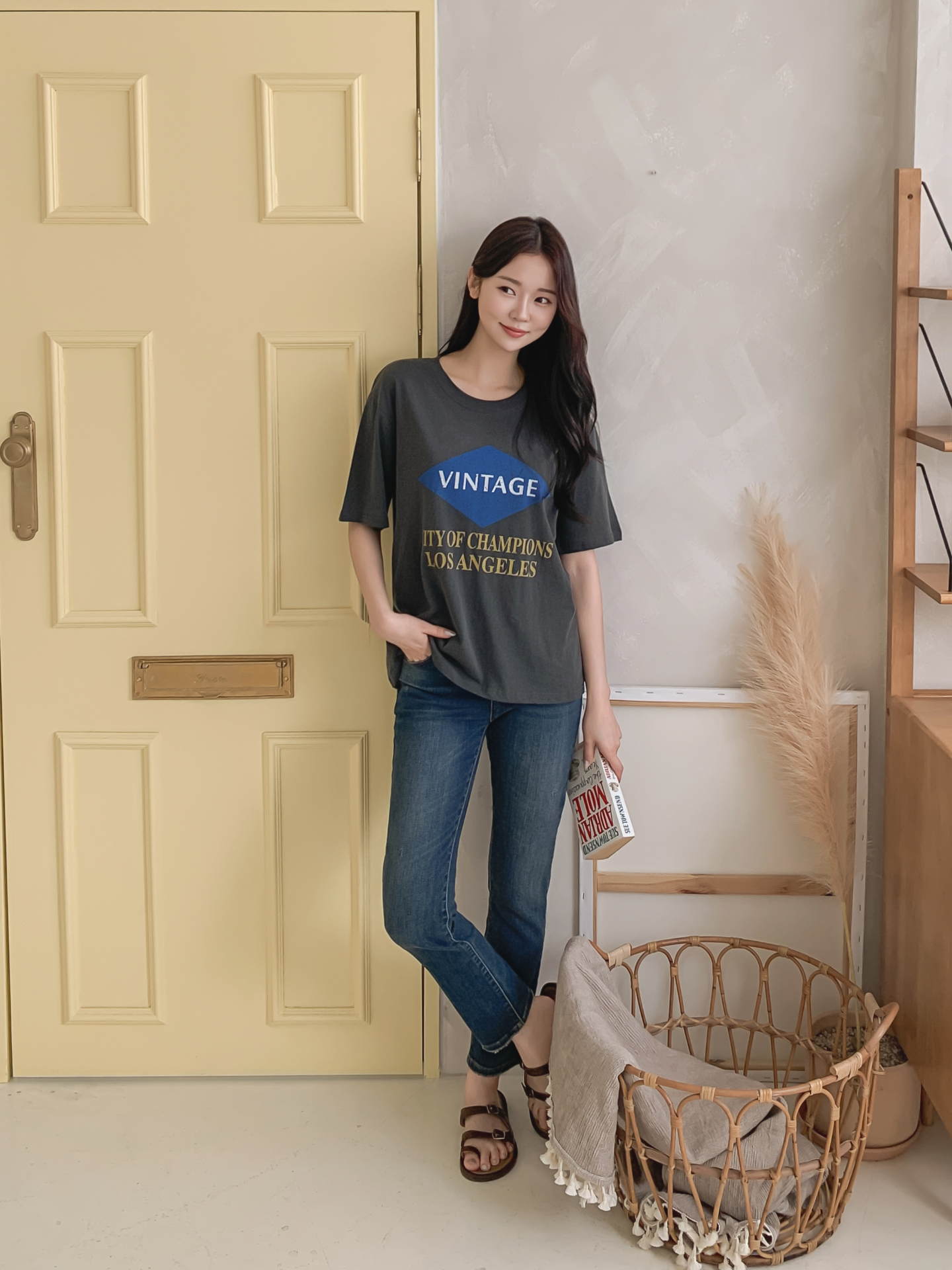 コットンラウンドネック半袖プリントTシャツ | 詳細画像12