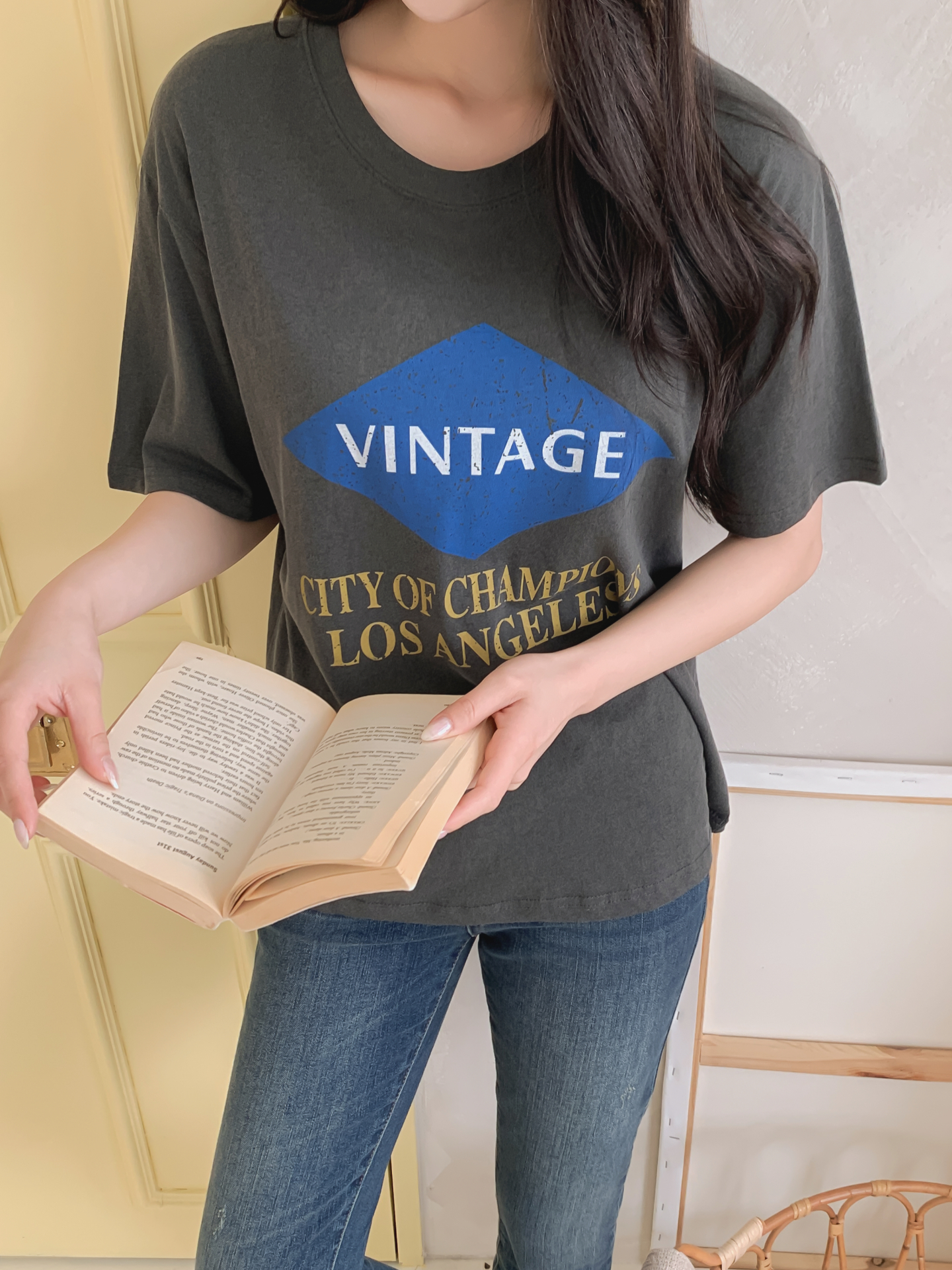 コットンラウンドネック半袖プリントTシャツ | 詳細画像14
