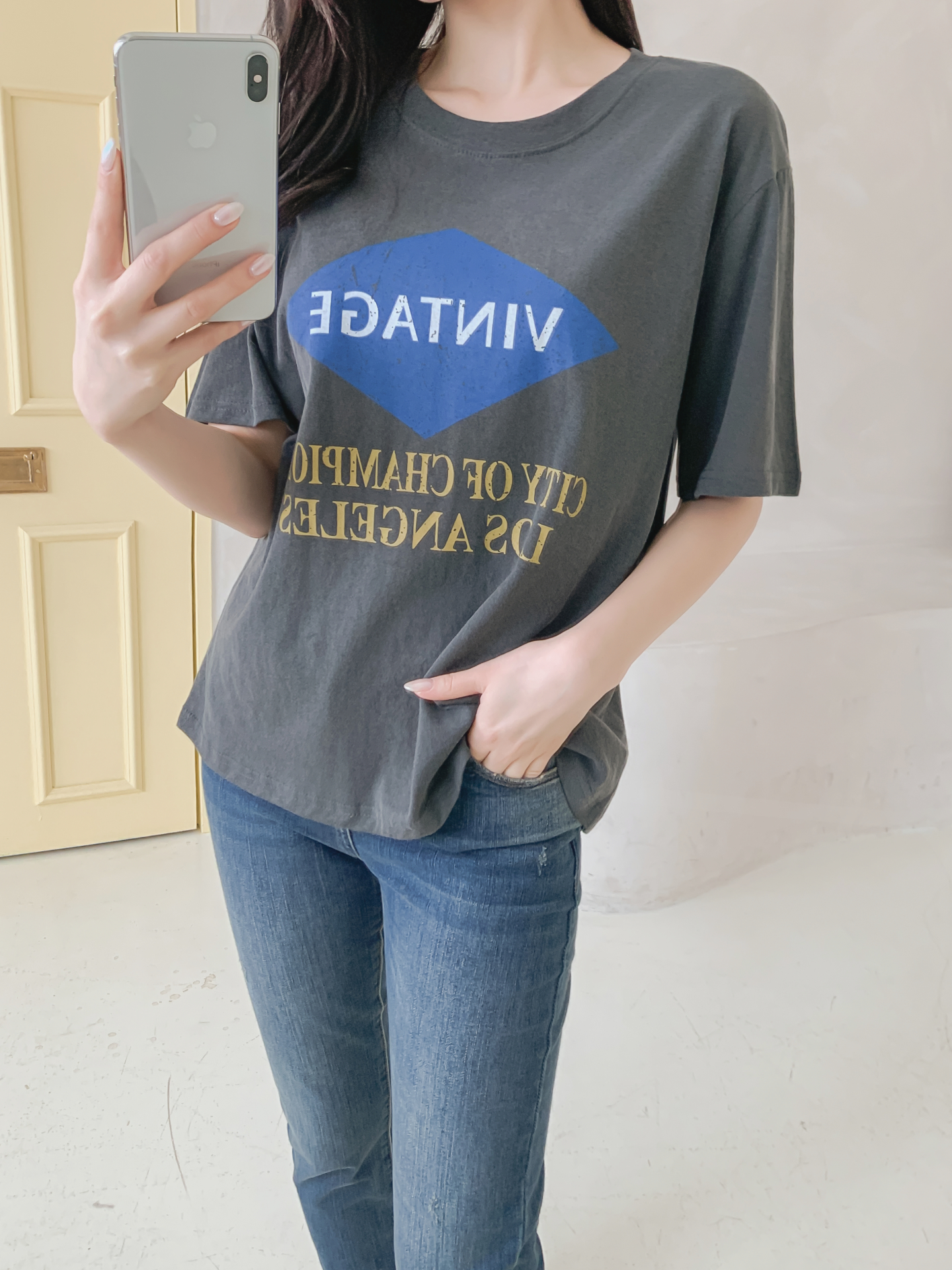 コットンラウンドネック半袖プリントTシャツ | 詳細画像17
