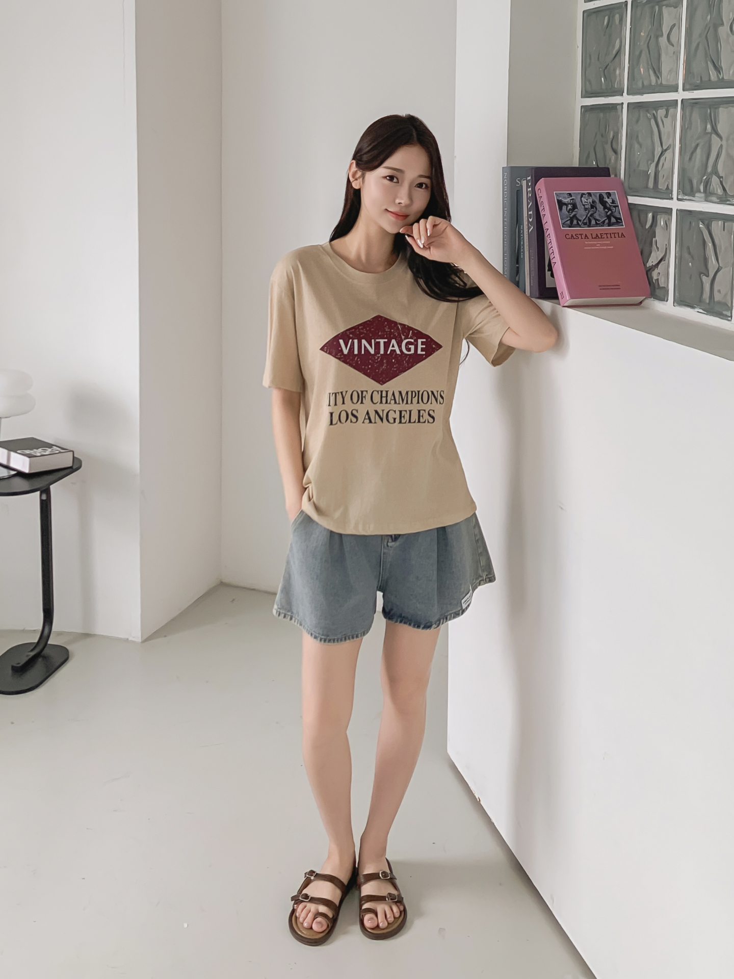 コットンラウンドネック半袖プリントTシャツ | 詳細画像18