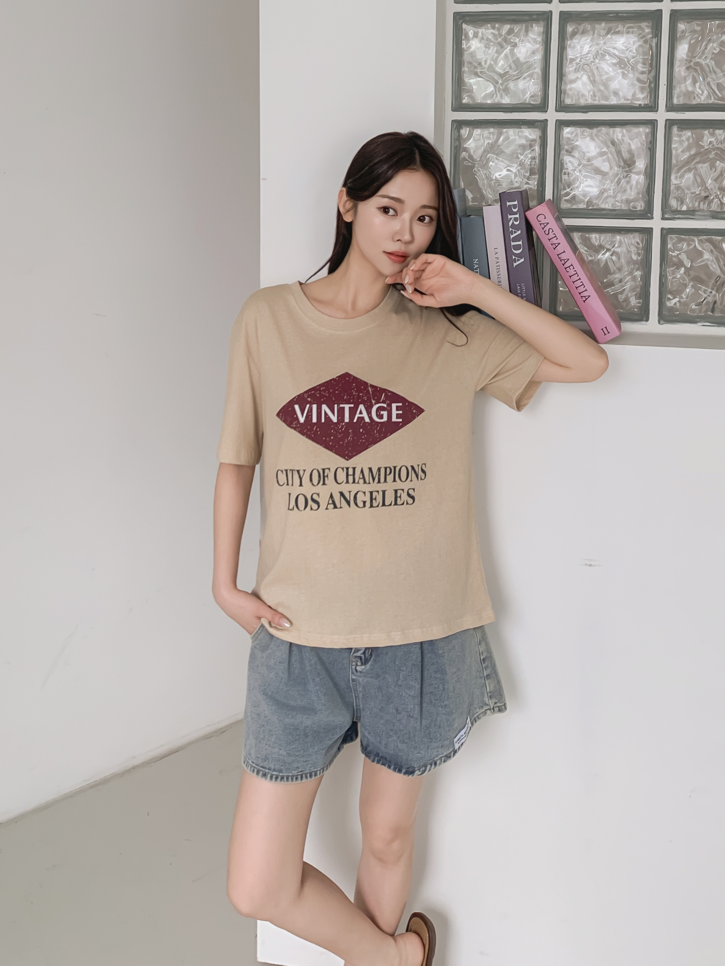コットンラウンドネック半袖プリントTシャツ | 詳細画像23