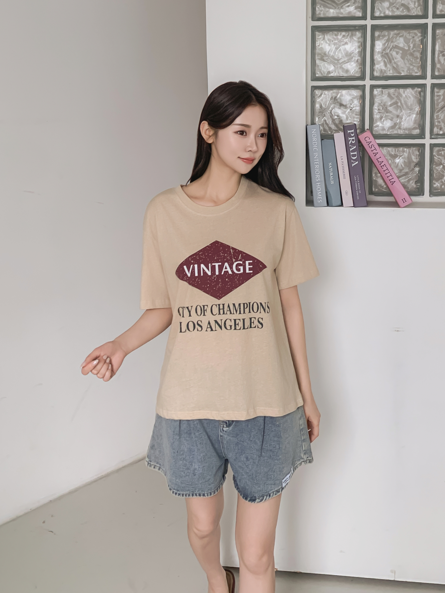 コットンラウンドネック半袖プリントTシャツ | 詳細画像24