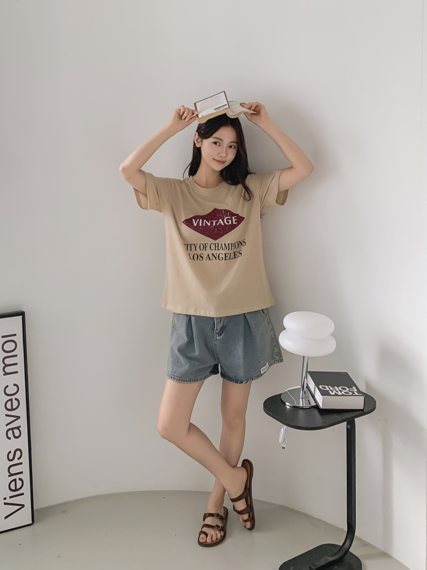 コットンラウンドネック半袖プリントTシャツ | 詳細画像26
