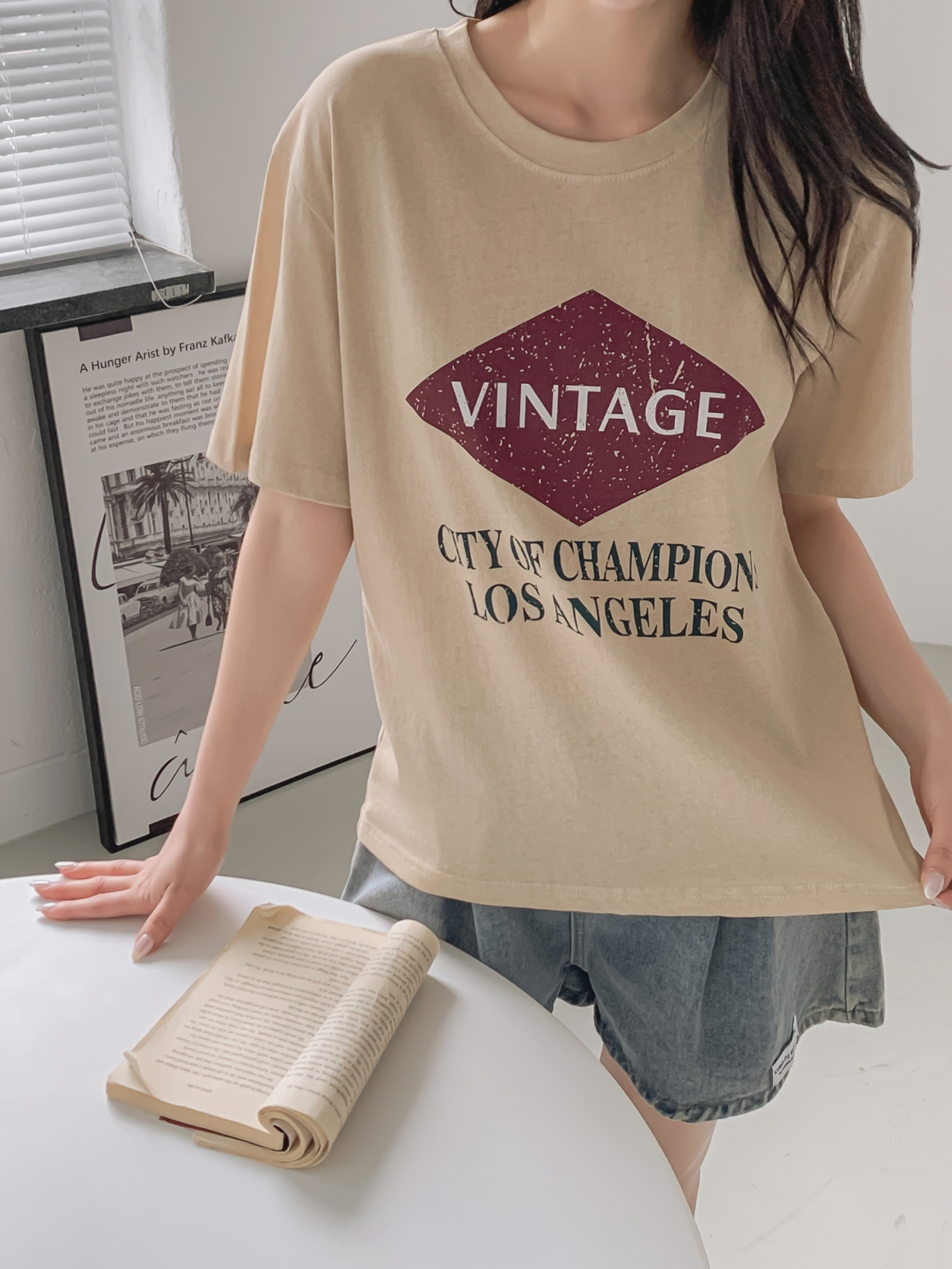 コットンラウンドネック半袖プリントTシャツ | 詳細画像28