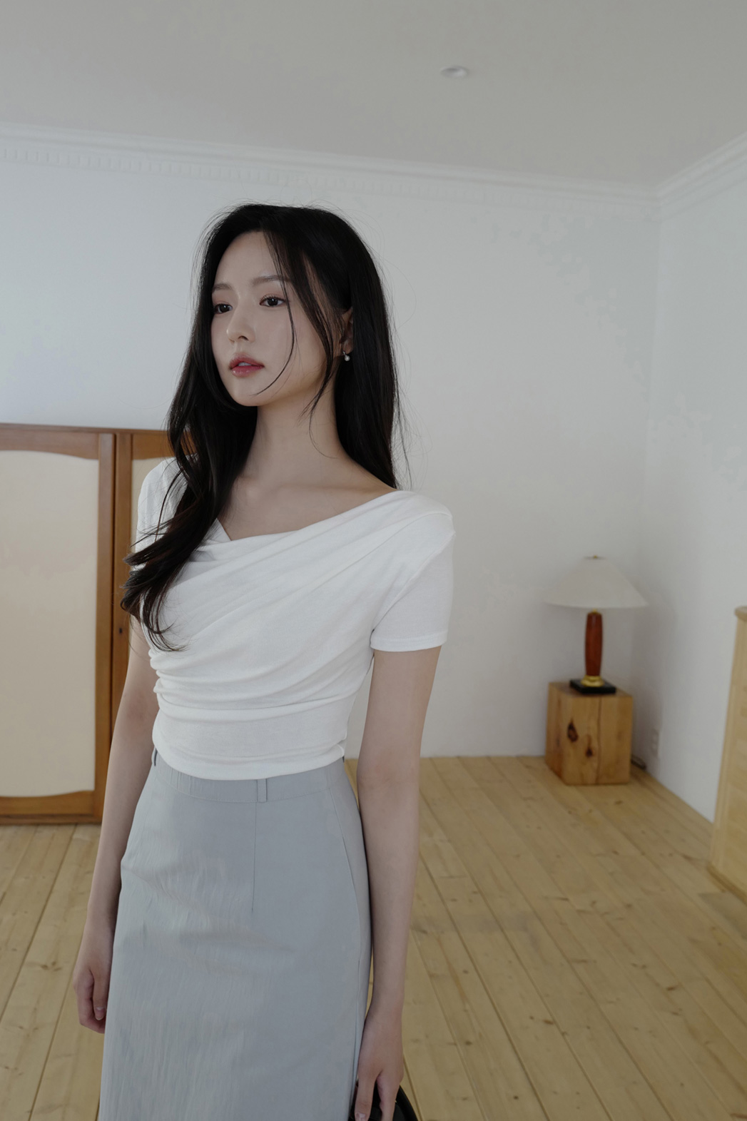 ストレッチラインHライン(ロング丈)無地スカート春夏秋 | DHOLIC | 詳細画像25