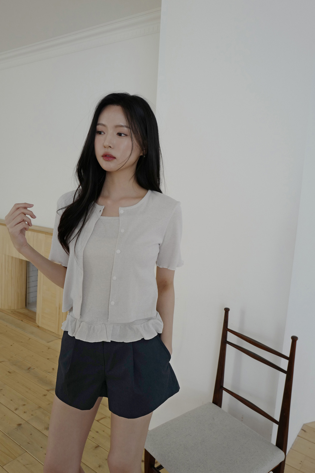 コットンピンタックベーシックショート無地パンツ春夏秋 | DHOLIC | 詳細画像42
