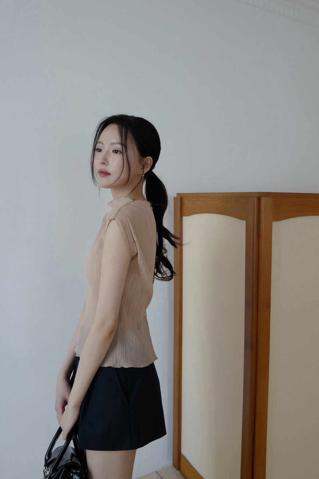 コットンピンタックベーシックショート無地パンツ春夏秋 | DHOLIC | 詳細画像36