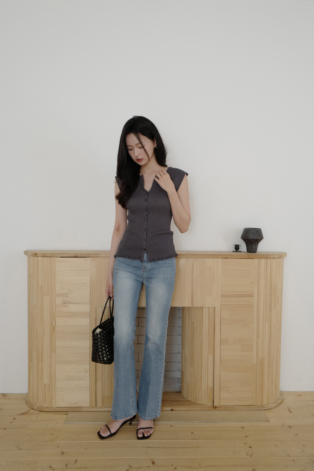 ストレッチコットンポケットスリムブーツカット無地デニムパンツオールシーズン | DHOLIC | 詳細画像20