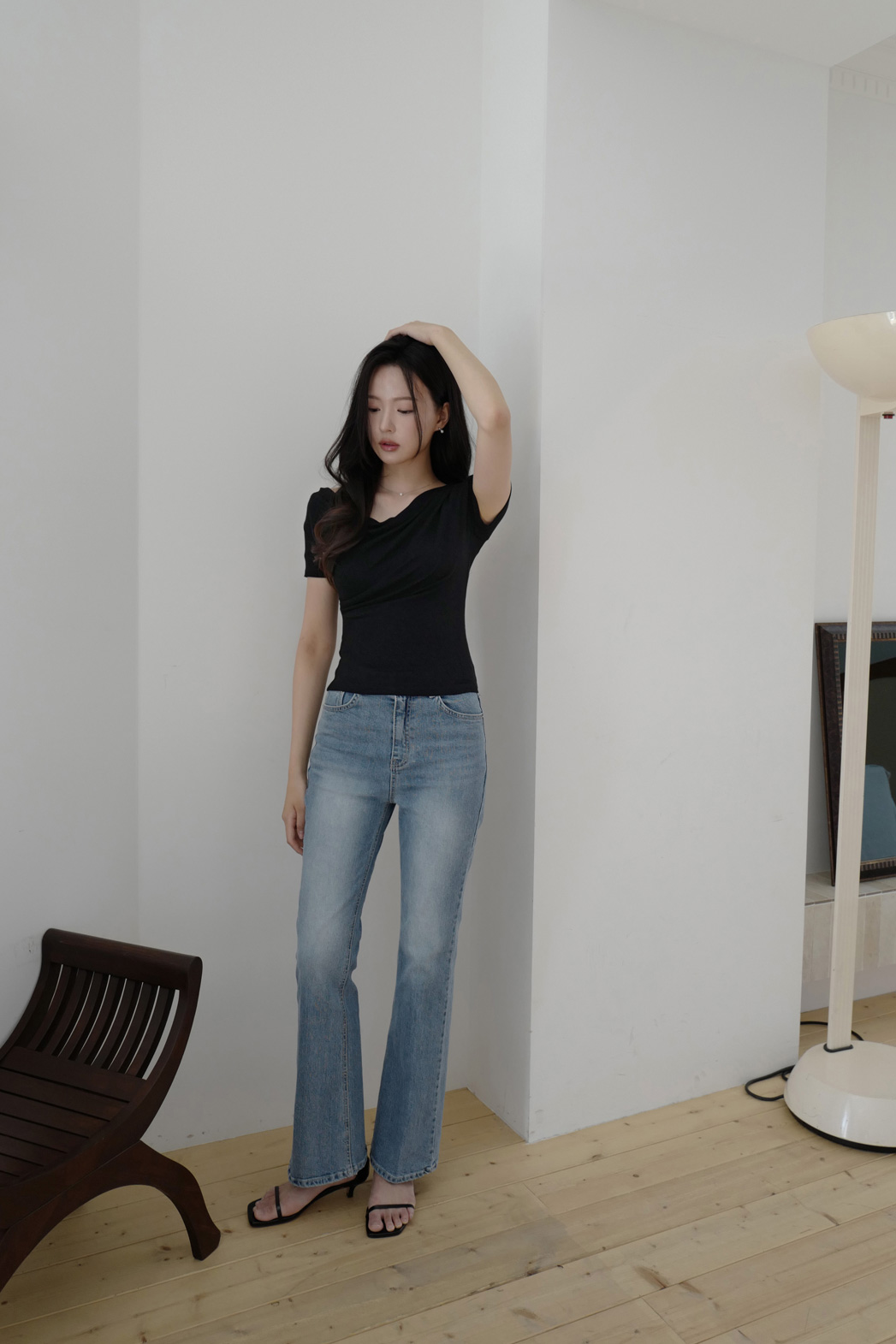 ストレッチコットンポケットスリムブーツカット無地デニムパンツオールシーズン | DHOLIC | 詳細画像32