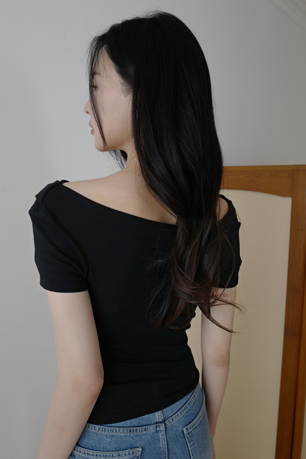 ストレッチドレープ半袖ギャザー無地Tシャツオールシーズン | DHOLIC | 詳細画像28