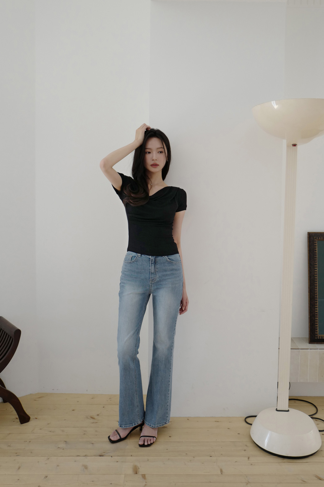ストレッチドレープ半袖ギャザー無地Tシャツオールシーズン | DHOLIC | 詳細画像30