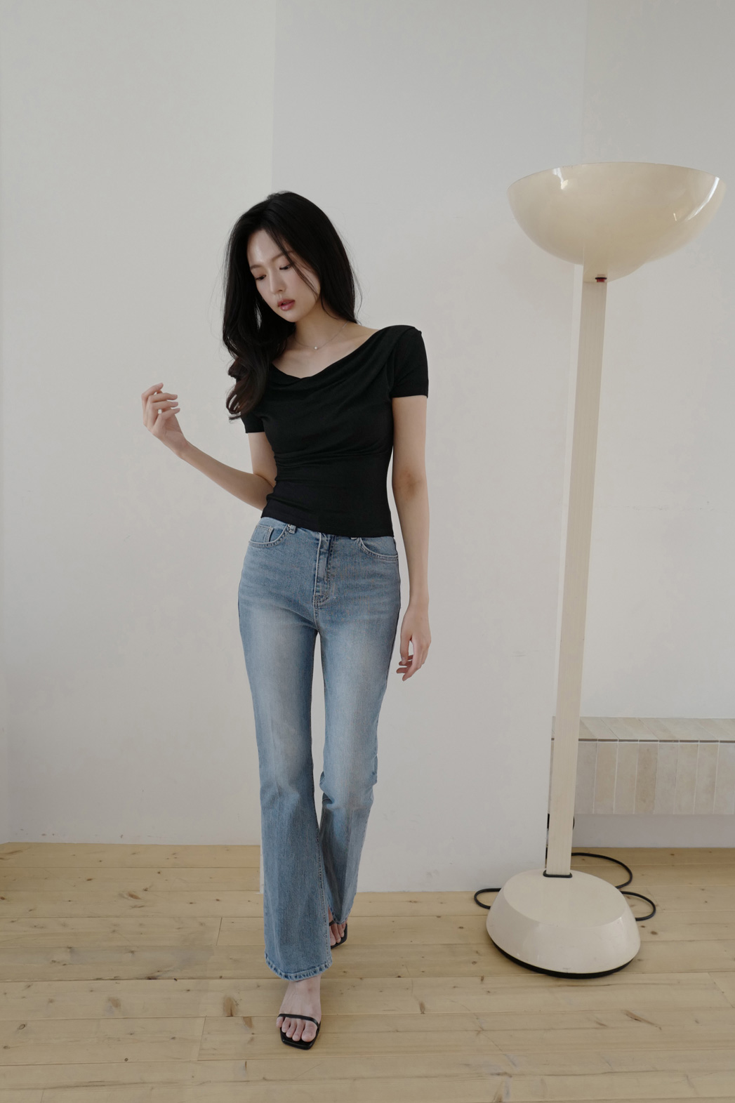 ストレッチドレープ半袖ギャザー無地Tシャツオールシーズン | DHOLIC | 詳細画像33