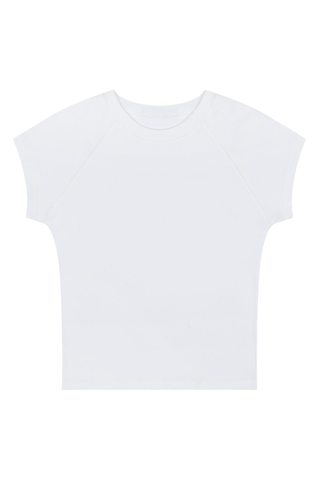 ストレッチコットンベーシックキャップスリーブラグランクロップド無地TシャツSS | 詳細画像26