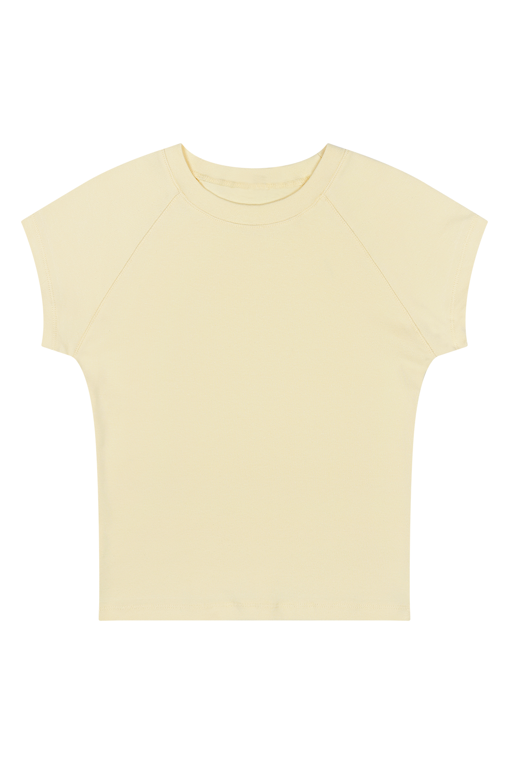 ストレッチコットンベーシックキャップスリーブラグランクロップド無地TシャツSS | 詳細画像28