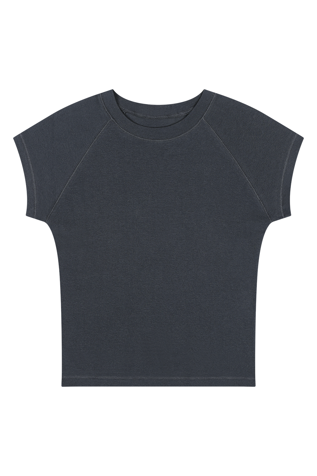 ストレッチコットンベーシックキャップスリーブラグランクロップド無地TシャツSS | 詳細画像29