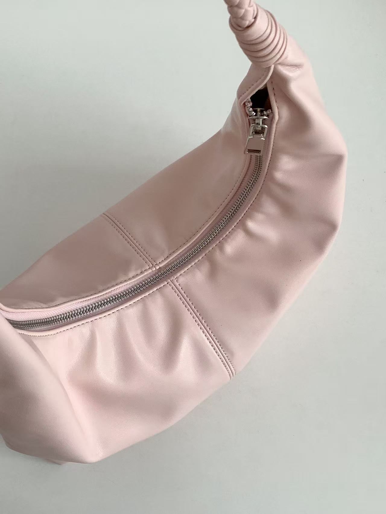 レザー調ジップアップラインウィービングショルダーバッグ | 詳細画像10