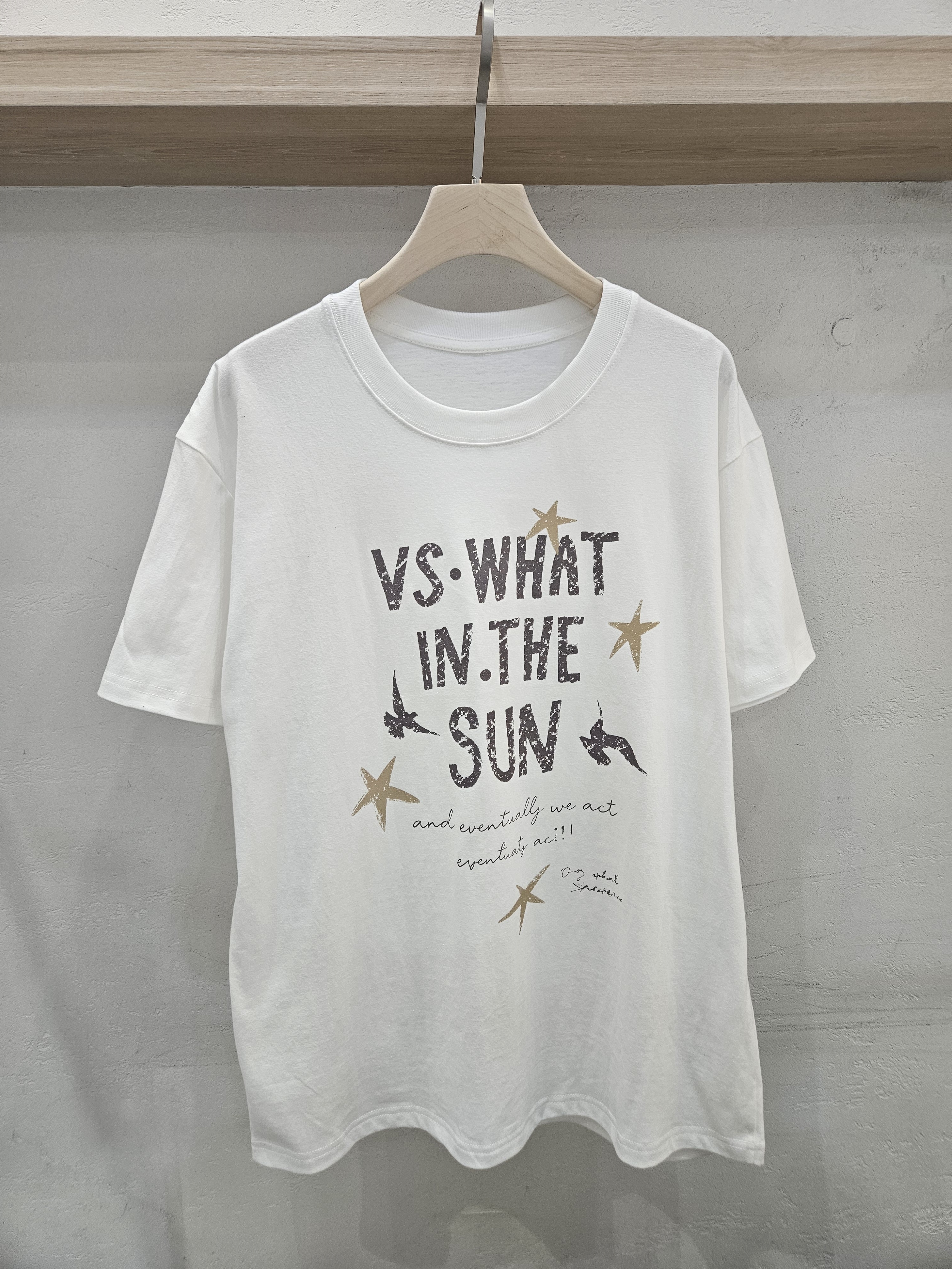 コットンラウンドネックボクシー半袖レタリングTシャツ | 詳細画像7
