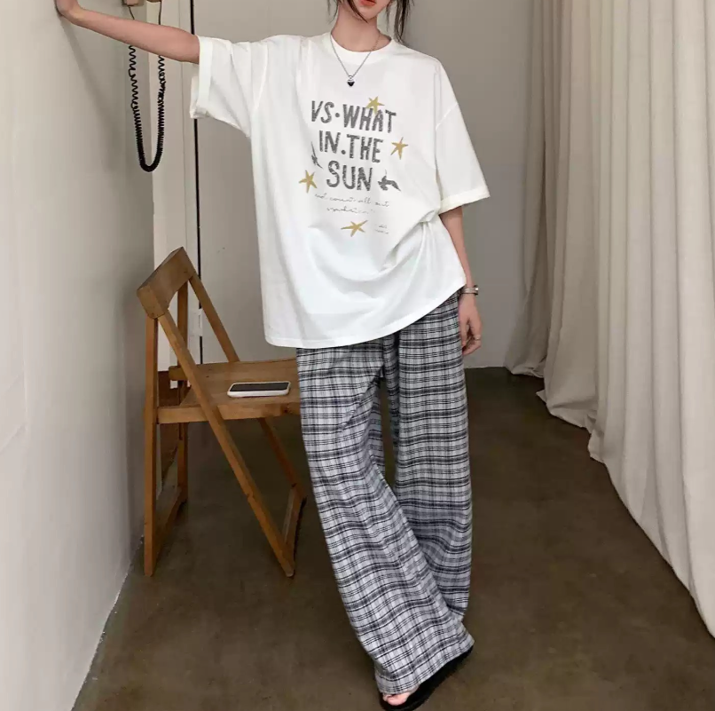 コットンラウンドネックボクシー半袖レタリングTシャツ | 詳細画像6