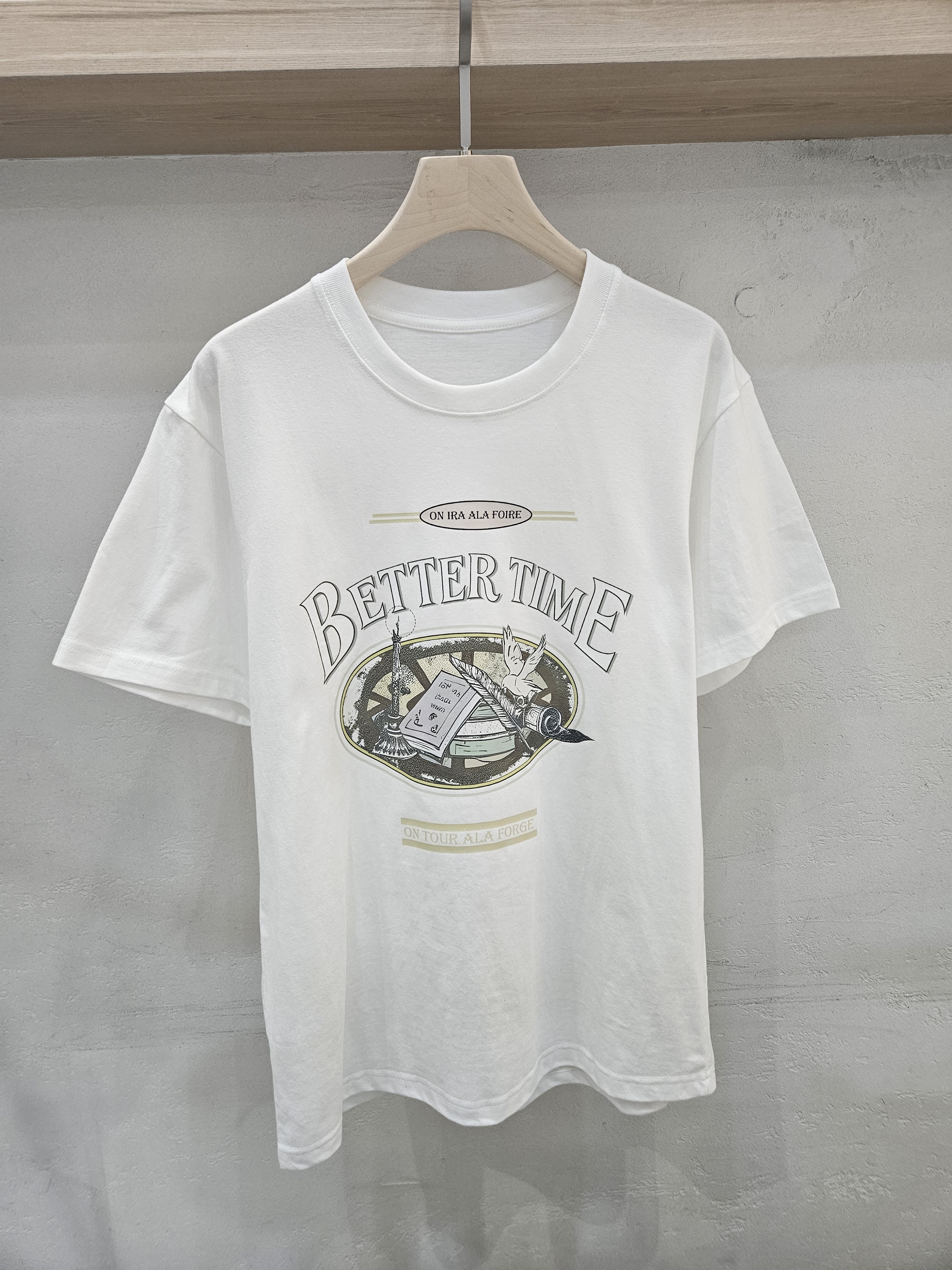 コットンラウンドネックルーズ半袖プリントTシャツ | 詳細画像7