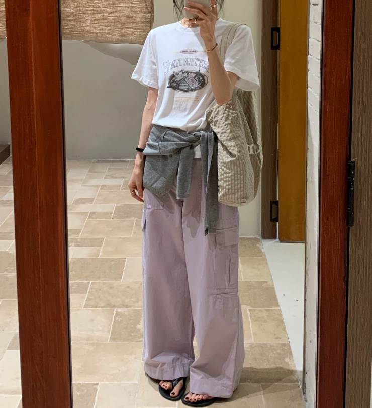 コットンラウンドネックルーズ半袖プリントTシャツ | 詳細画像5