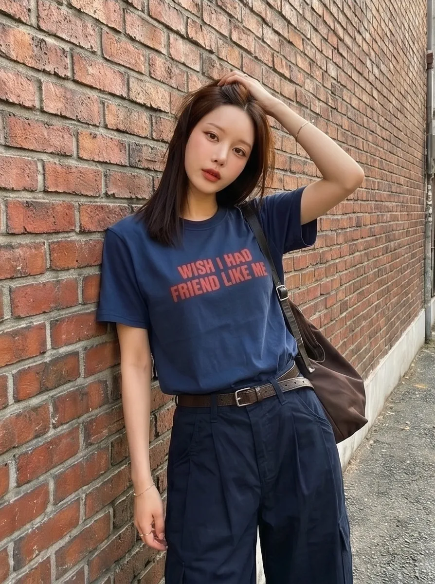 コットン半袖レタリングTシャツ | 詳細画像1