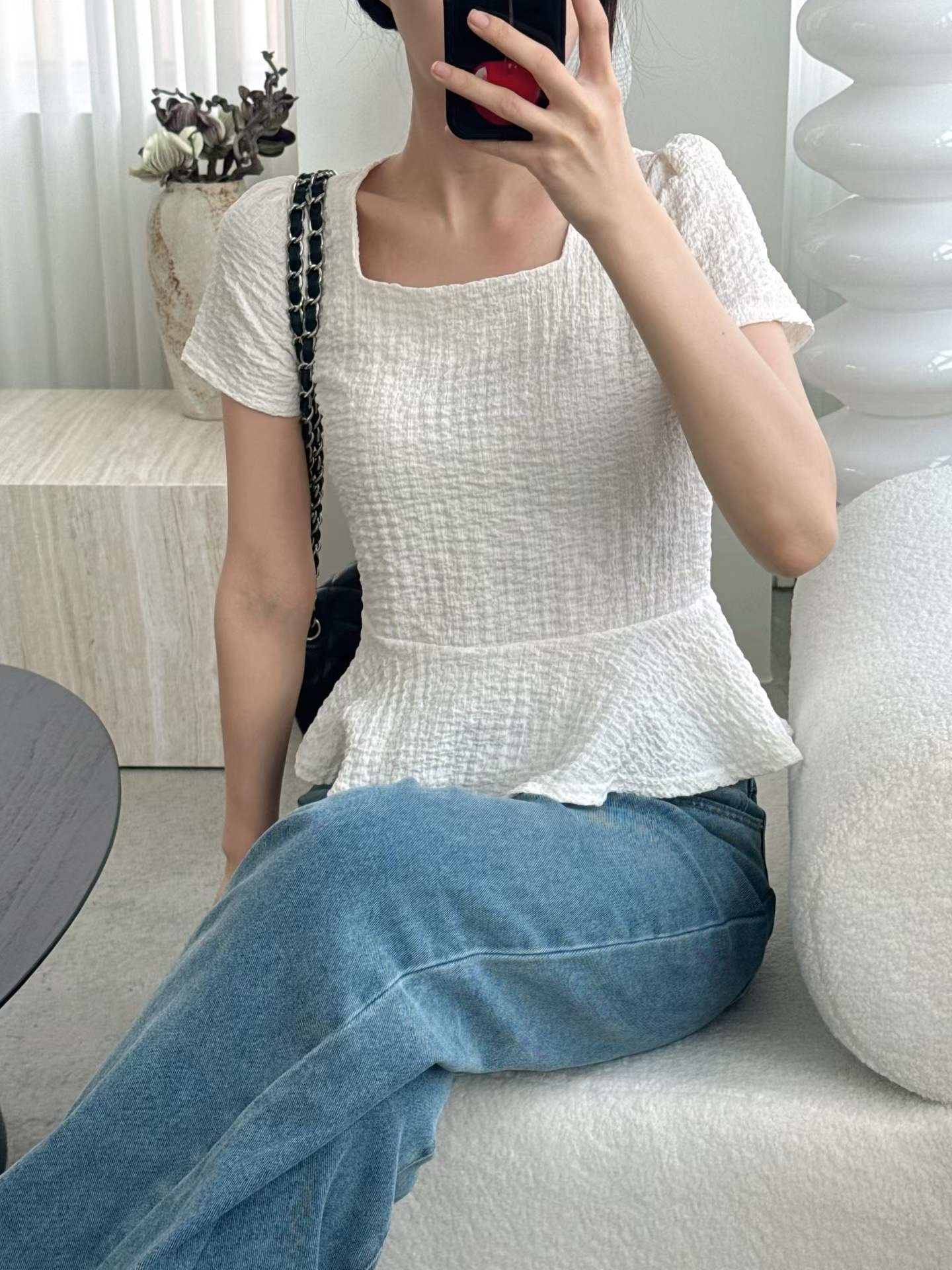 ラウンドネックベーシック半袖フレアTシャツ | 詳細画像7