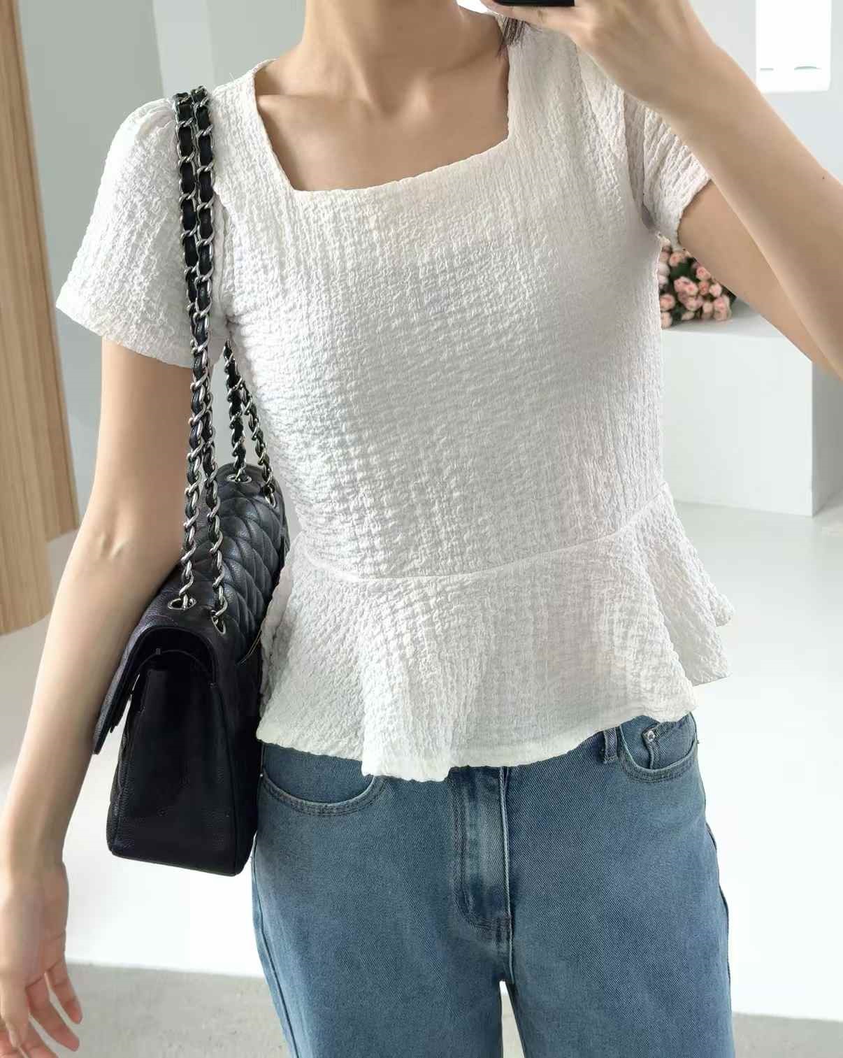 ラウンドネックベーシック半袖フレアTシャツ | 詳細画像8