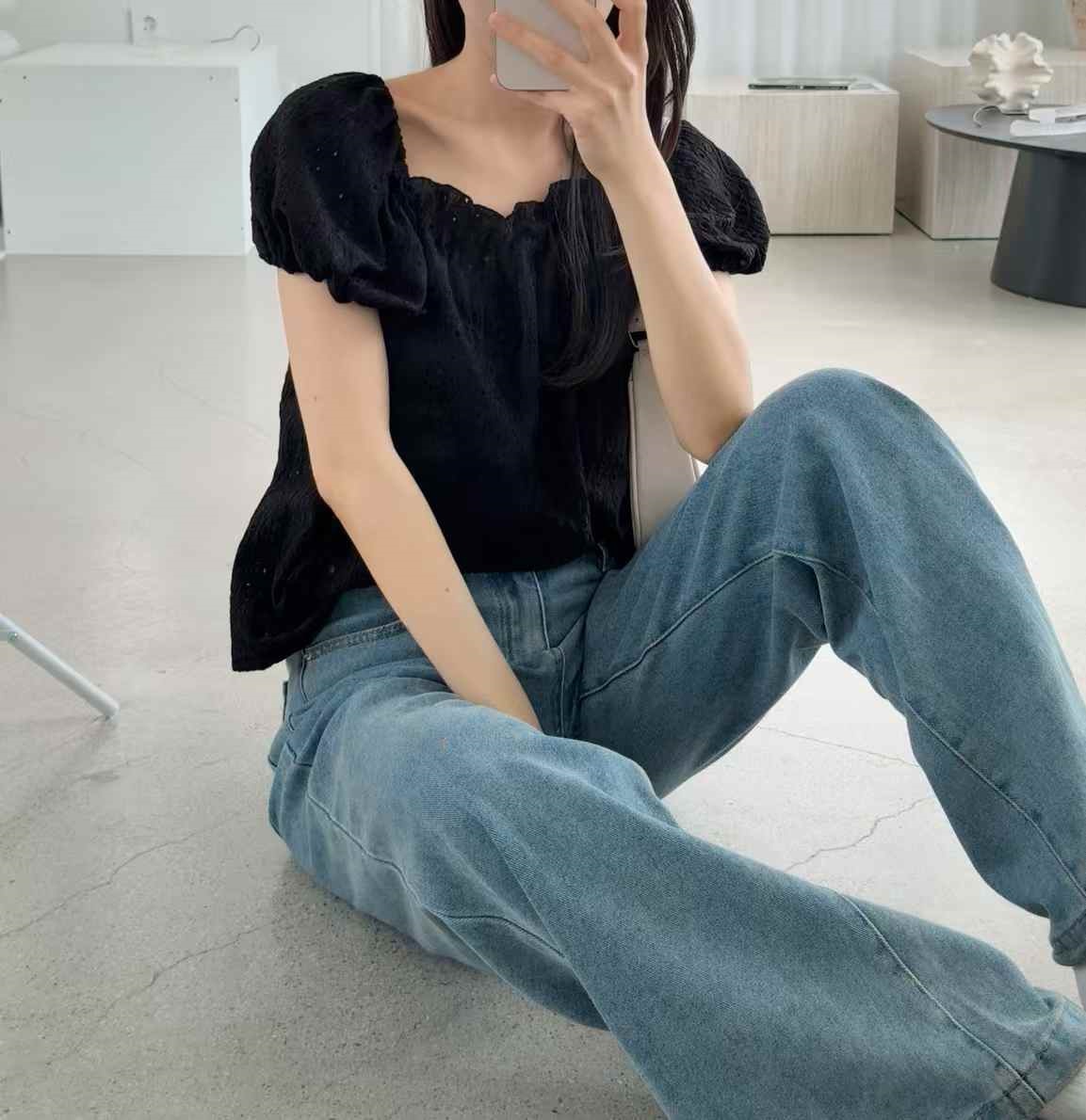 ラウンドネックパンチングベーシック半袖Tシャツ | 詳細画像5