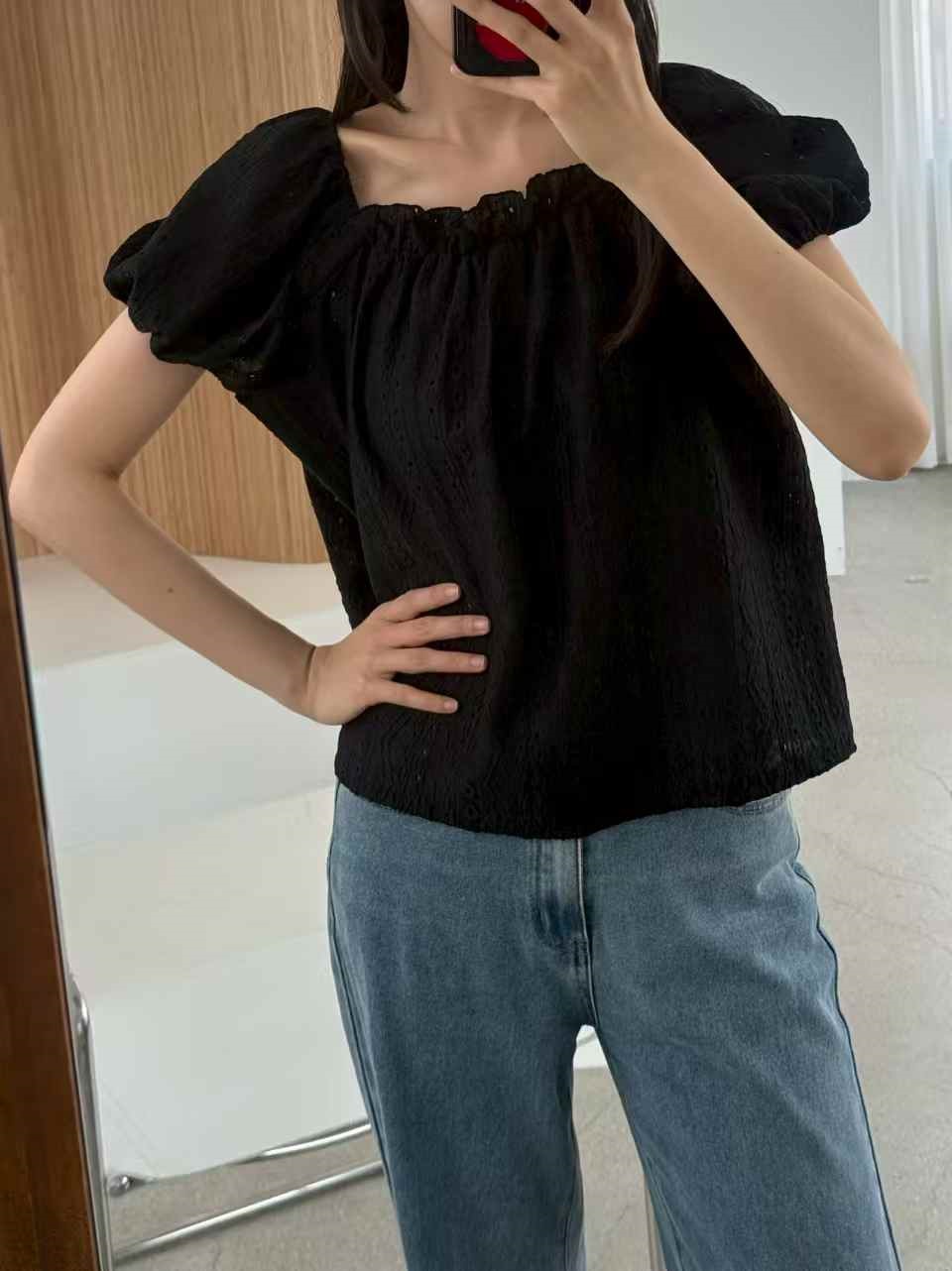ラウンドネックパンチングベーシック半袖Tシャツ | 詳細画像7