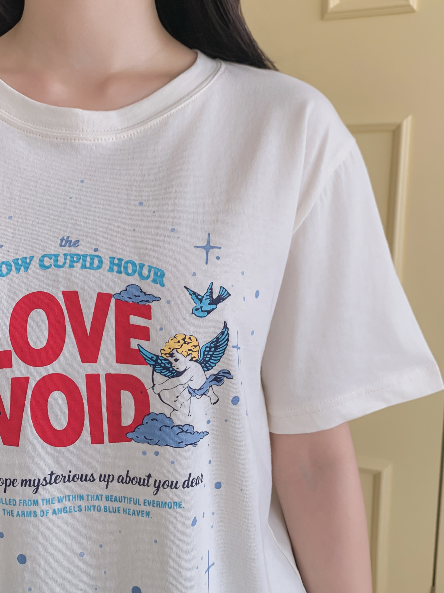 コットンラウンドネックベーシックボクシールーズ半袖ロゴTシャツ | 詳細画像8