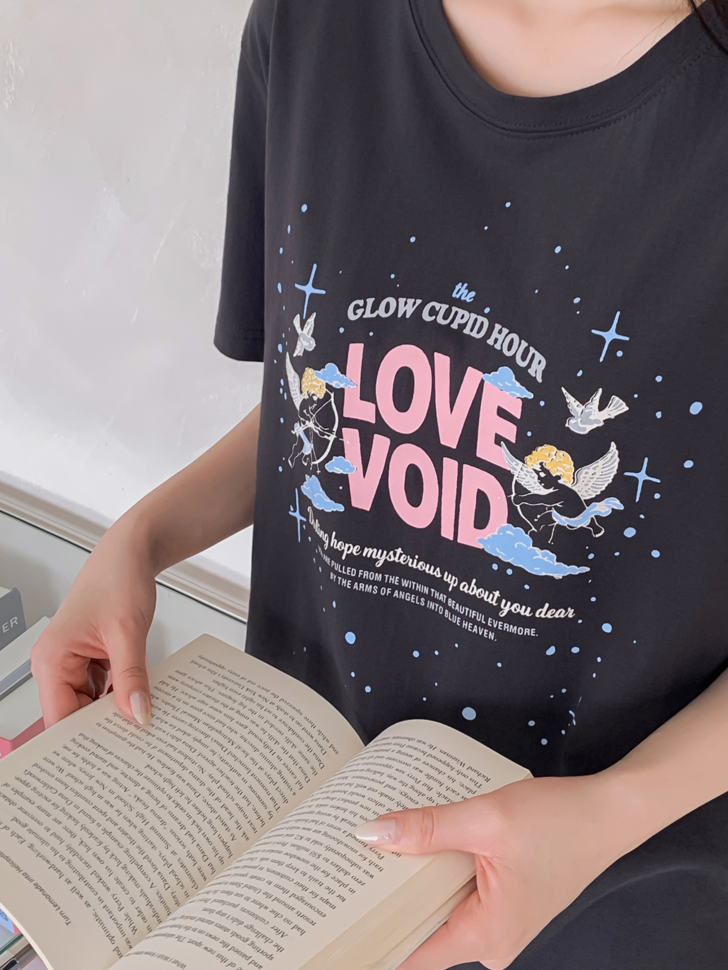 コットンラウンドネックベーシックボクシールーズ半袖ロゴTシャツ | 詳細画像25