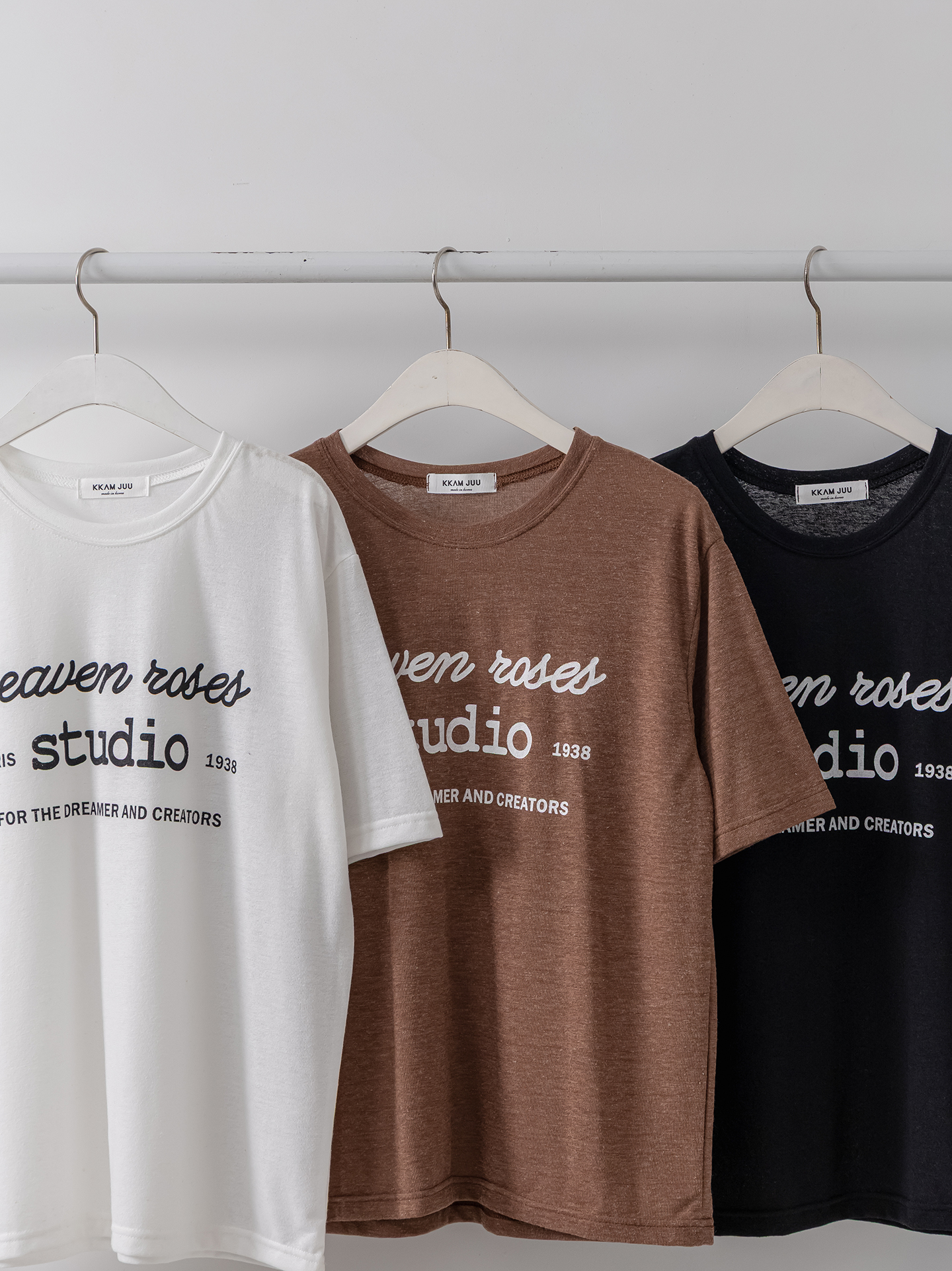 リネン混ラウンドネックベーシックルーズ半袖ロゴTシャツ | 詳細画像38