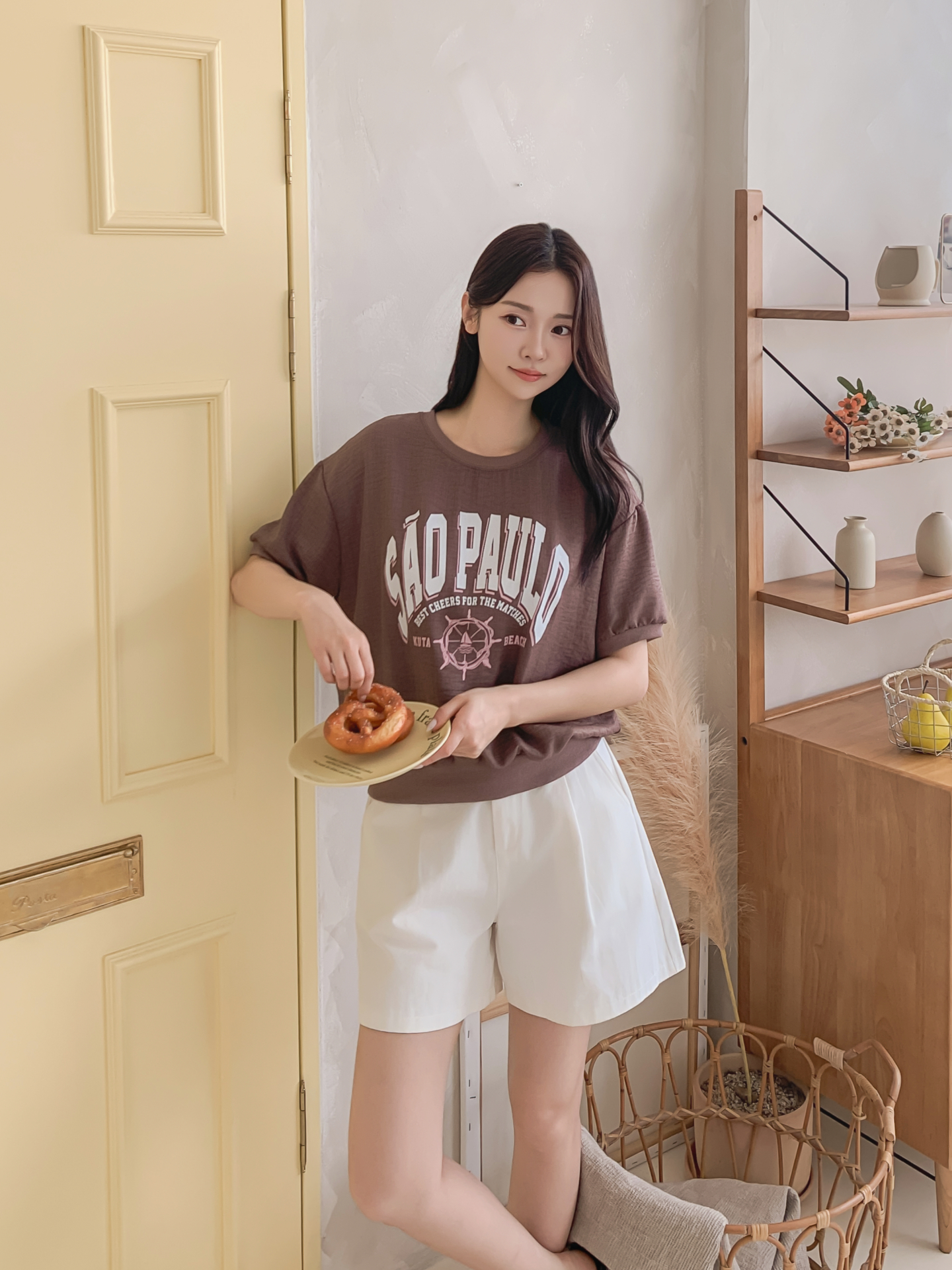 配色ラウンドネックベーシック半袖ロゴTシャツ | 詳細画像9