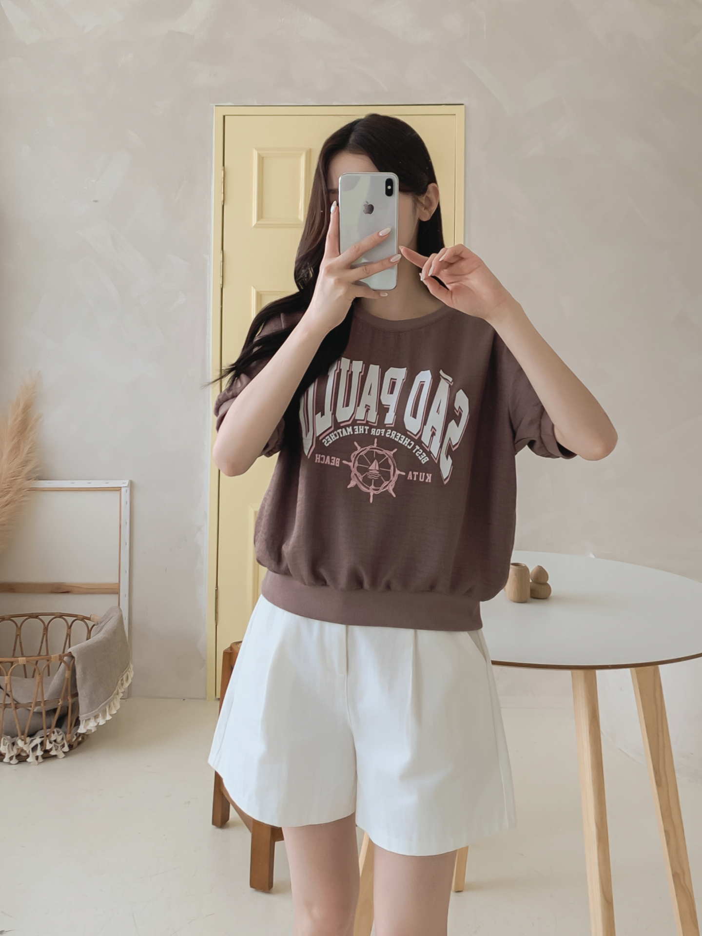 配色ラウンドネックベーシック半袖ロゴTシャツ | 詳細画像18