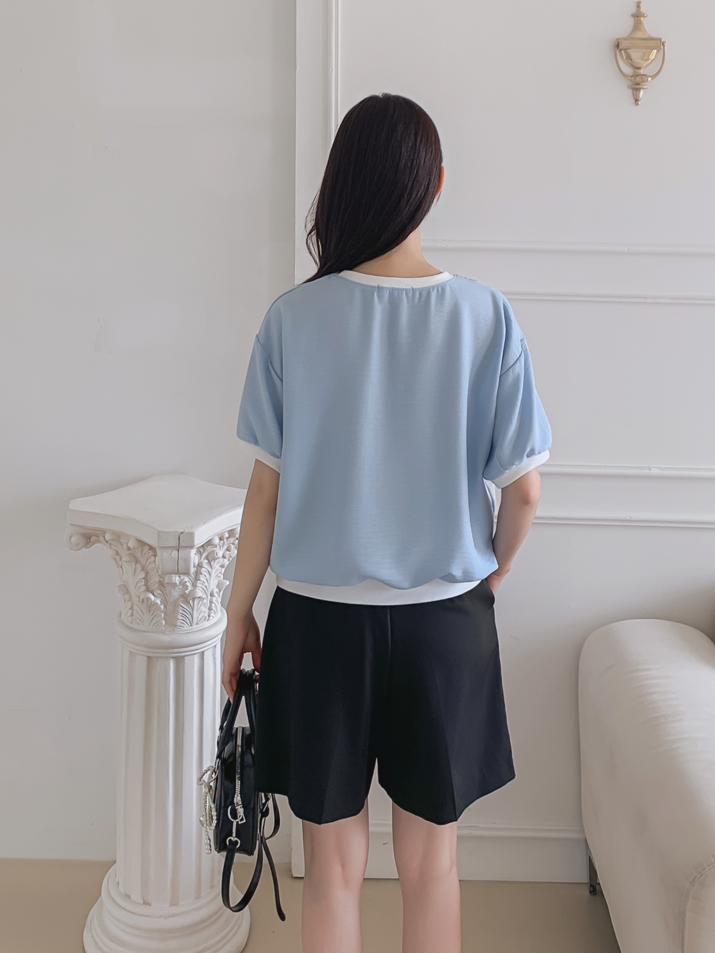 配色ラウンドネックベーシック半袖ロゴTシャツ | 詳細画像21