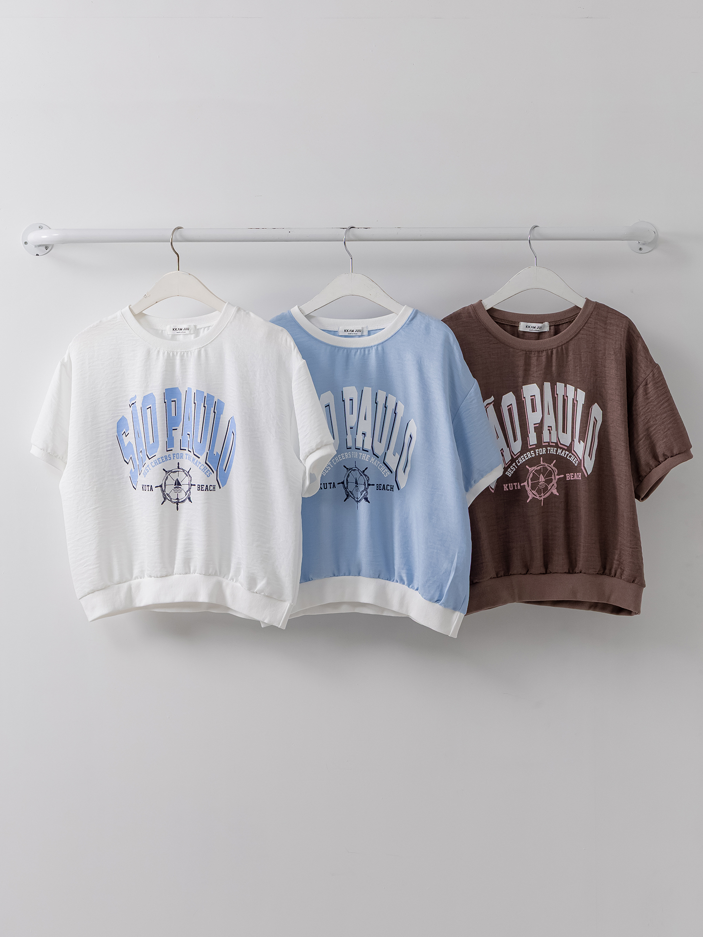 配色ラウンドネックベーシック半袖ロゴTシャツ | 詳細画像37