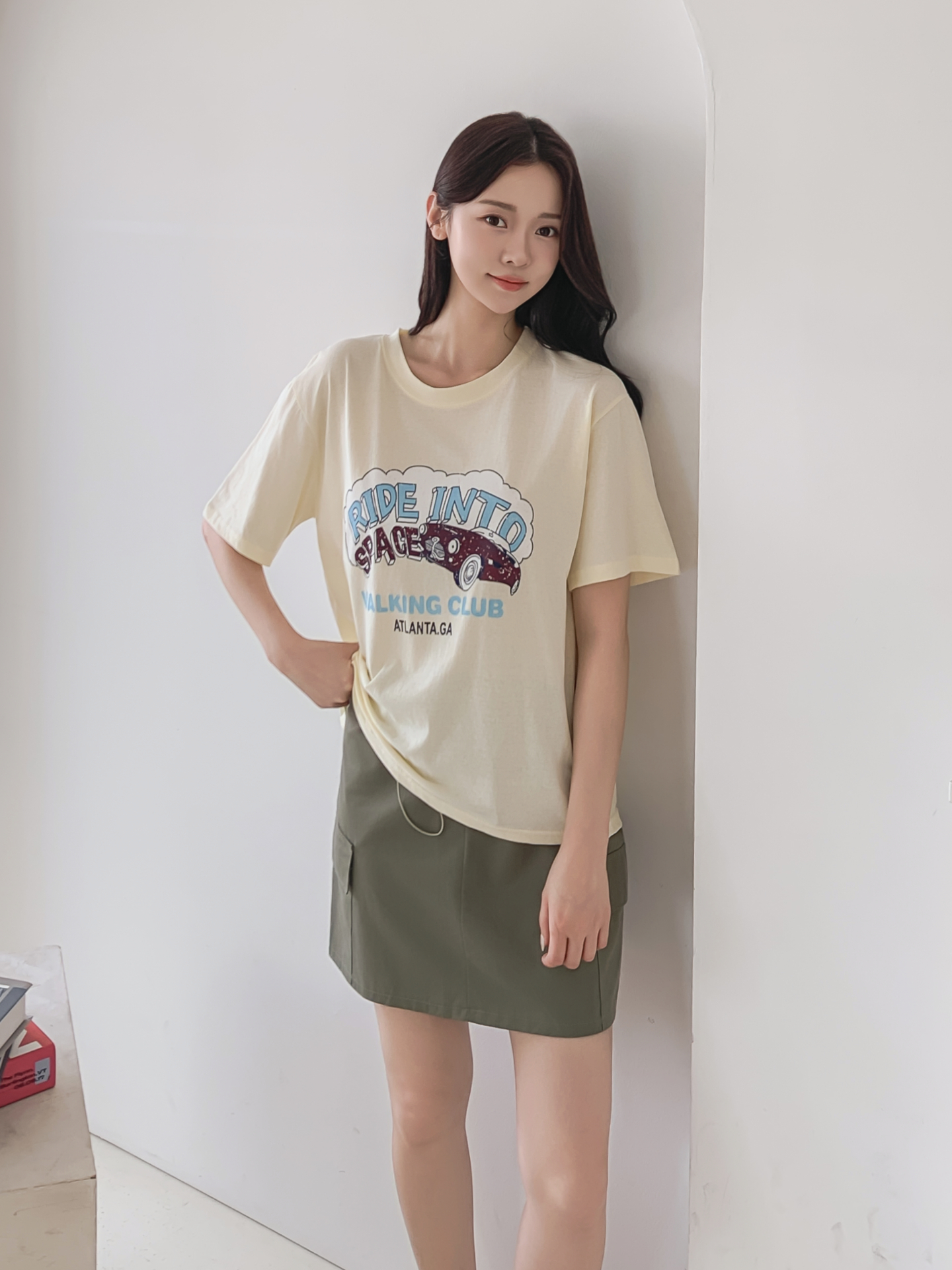 コットンラウンドネックベーシックルーズ半袖ロゴTシャツ | 詳細画像16